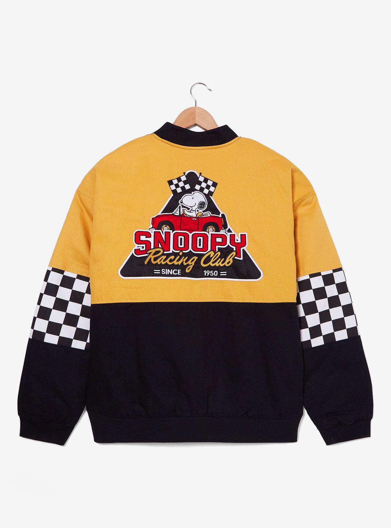 Peanuts Woodstock & Snoopy Color Block Racing Jacket — BoxLunch Exclusive, GOLDEN YELLOW, alternate