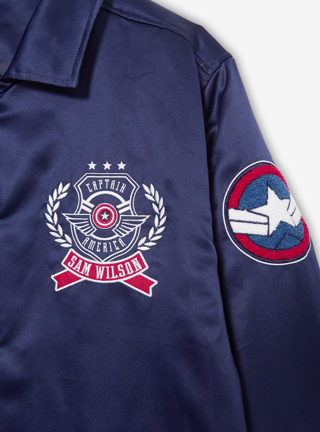 Marvel Captain America: Brave New World Patches Bomber Jacket - BoxLunch Exclusive, NAVY, alternate