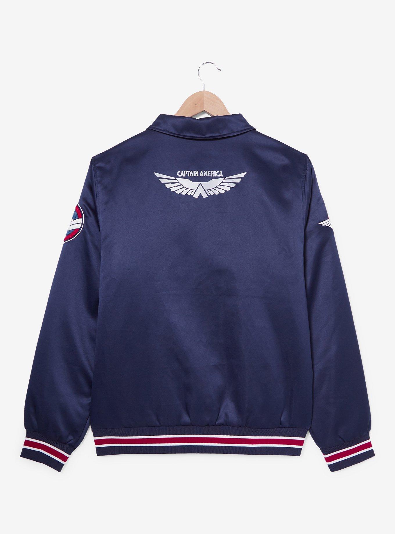 Marvel Captain America: Brave New World Patches Bomber Jacket - BoxLunch Exclusive, NAVY, alternate