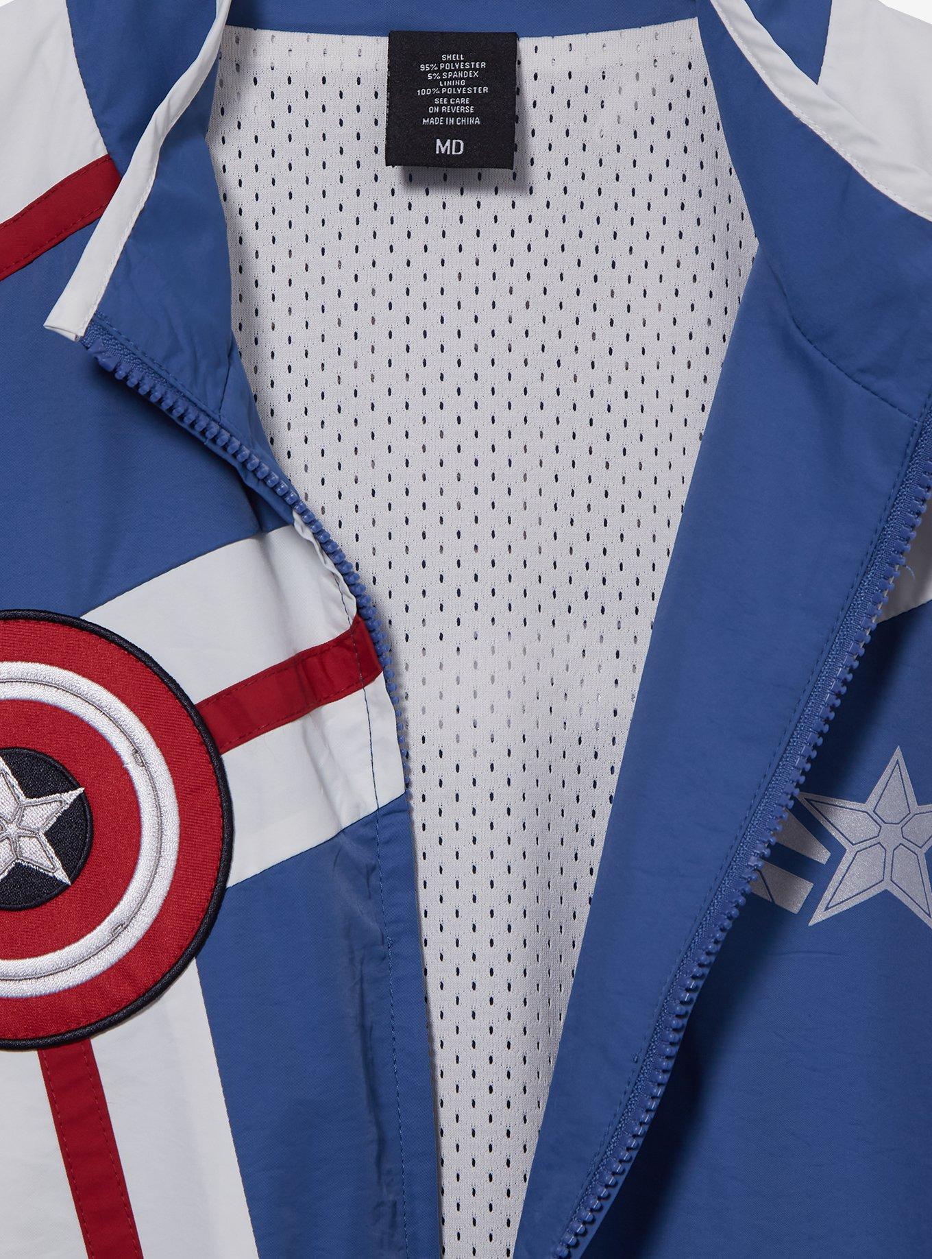 Marvel Captain America Shield Windbreaker Jacket — BoxLunch Exclusive, BLUE, alternate