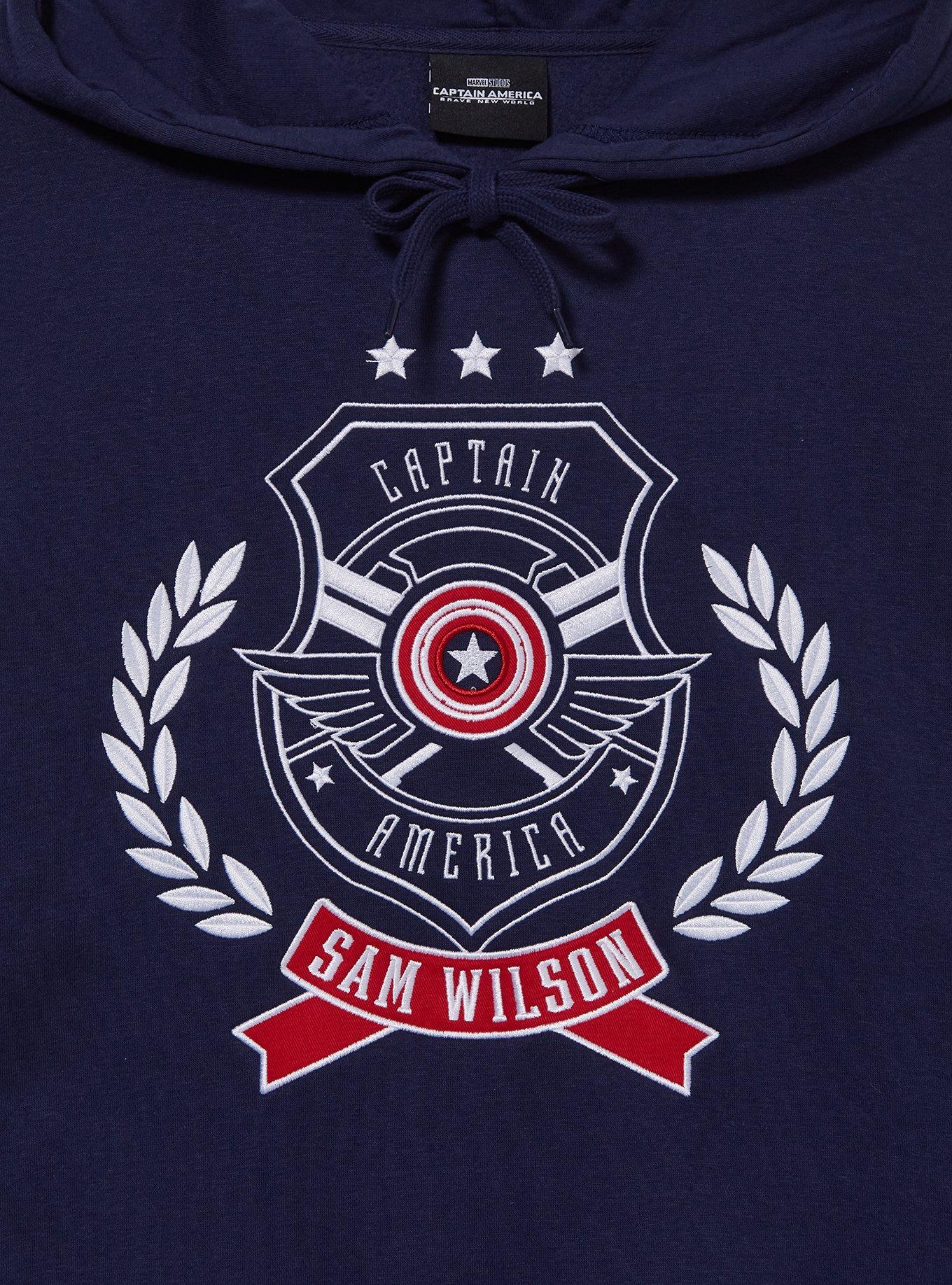 Marvel Captain America Badge Embroidered Hoodie — BoxLunch Exclusive, , hi-res