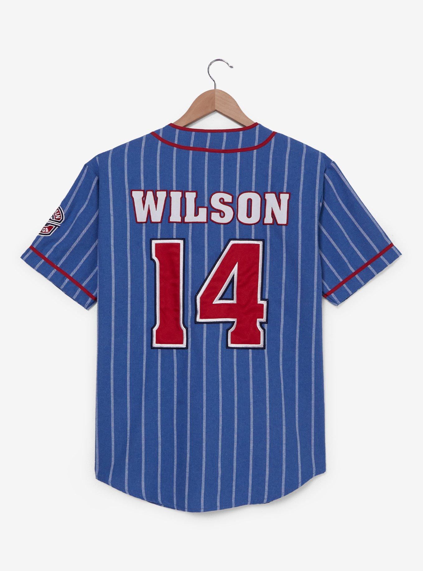 Marvel Captain America: Brave New World Sam Wilson Striped Baseball Jersey, BLUE, alternate