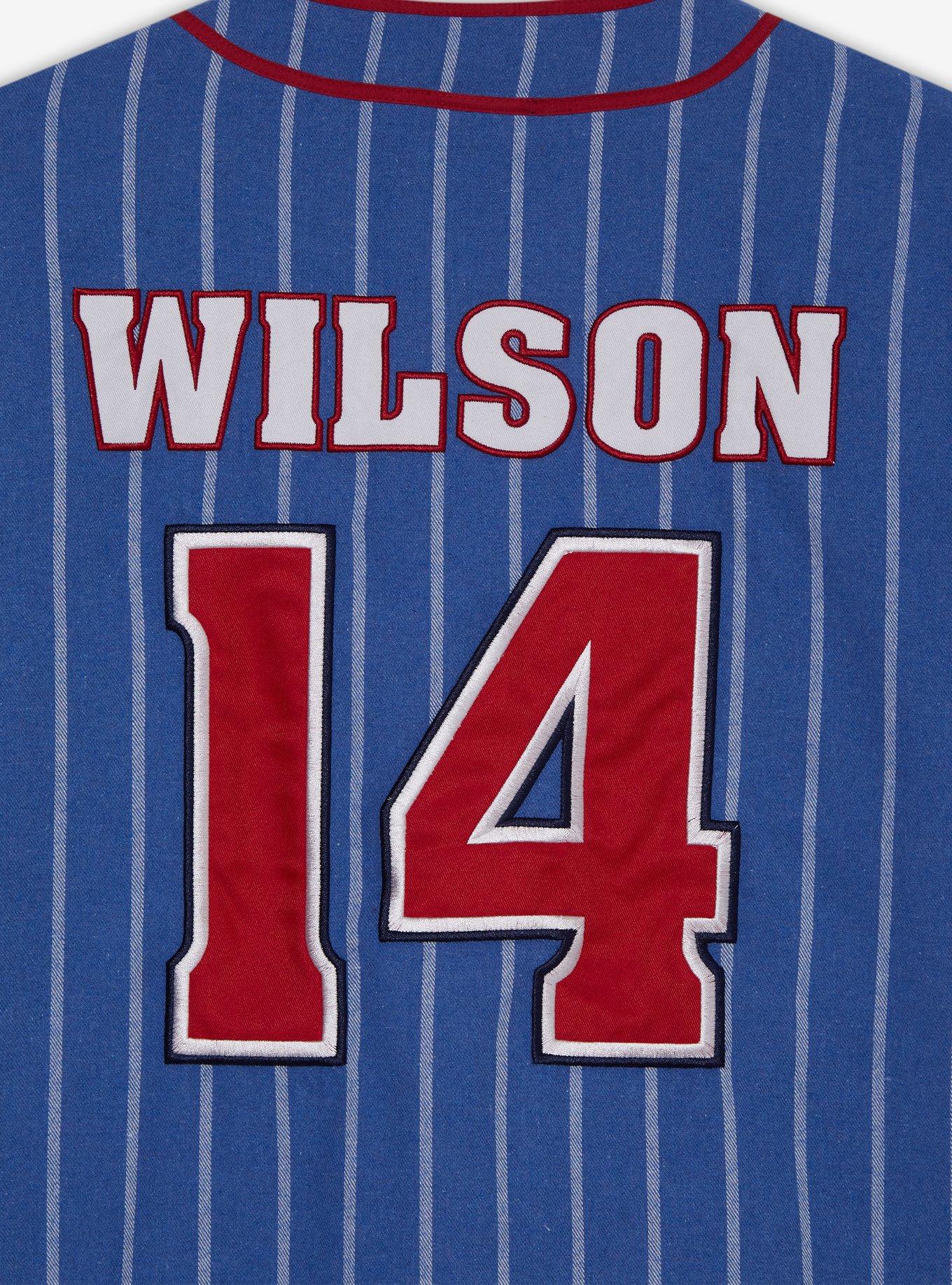 Marvel Captain America: Brave New World Sam Wilson Striped Baseball Jersey, BLUE, alternate