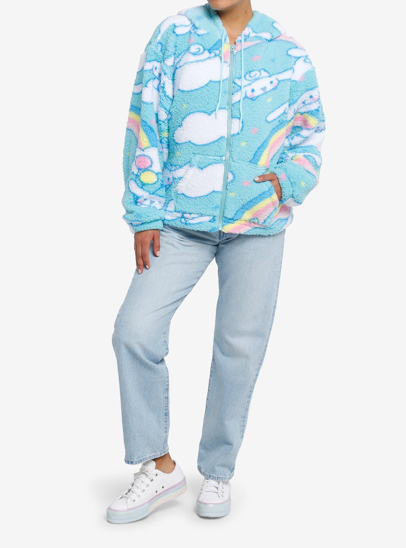 Cinnamoroll Rainbow Cloud Girls Sherpa Hoodie, MULTI, alternate