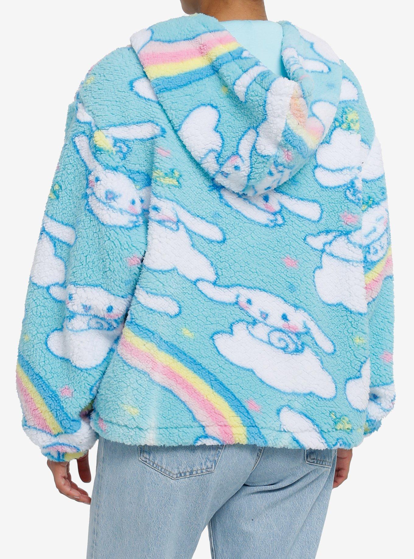 Cinnamoroll Rainbow Cloud Girls Sherpa Hoodie, MULTI, alternate
