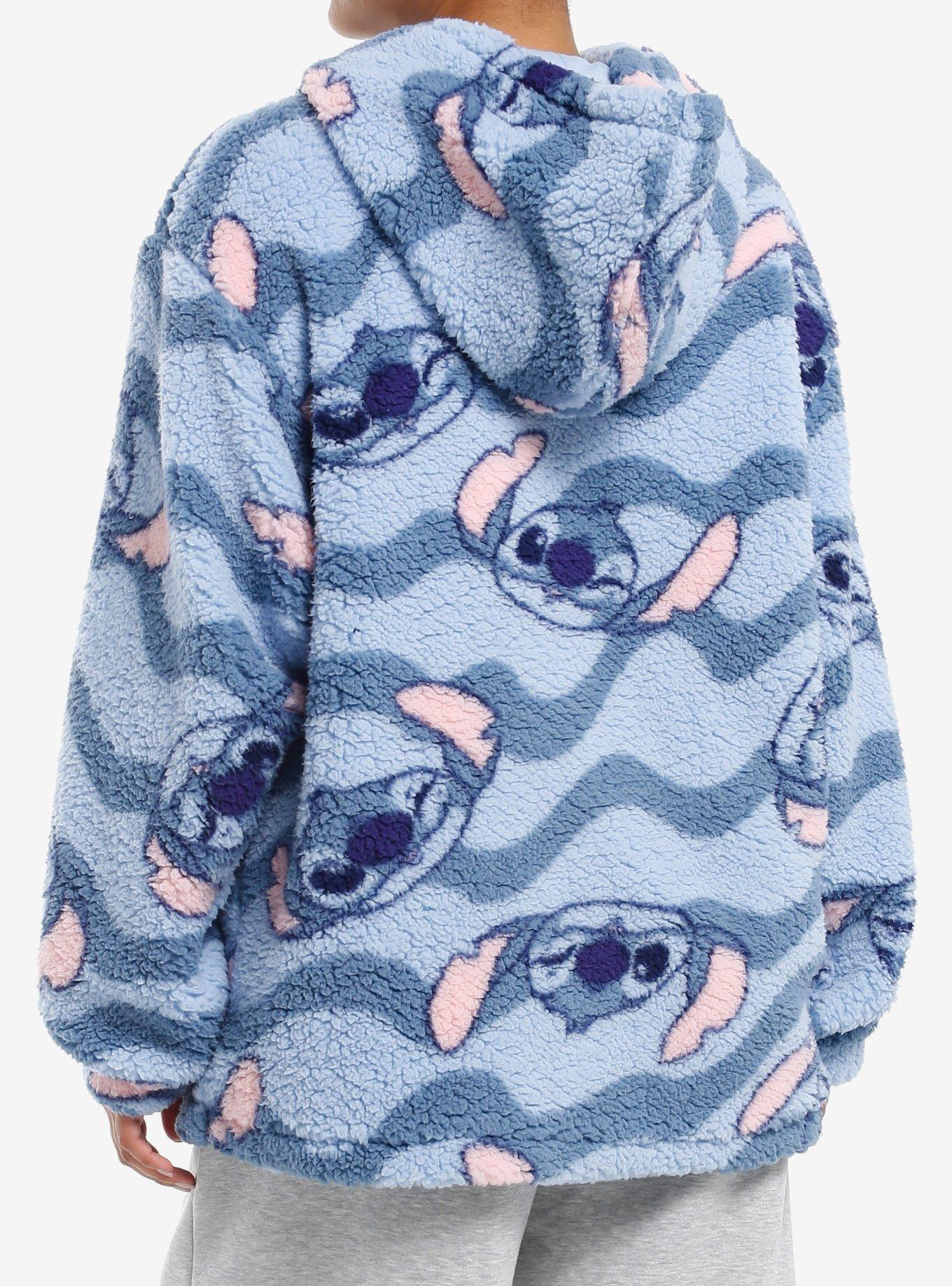 Disney Stitch Waves Sherpa Girls Hoodie, MULTI, alternate