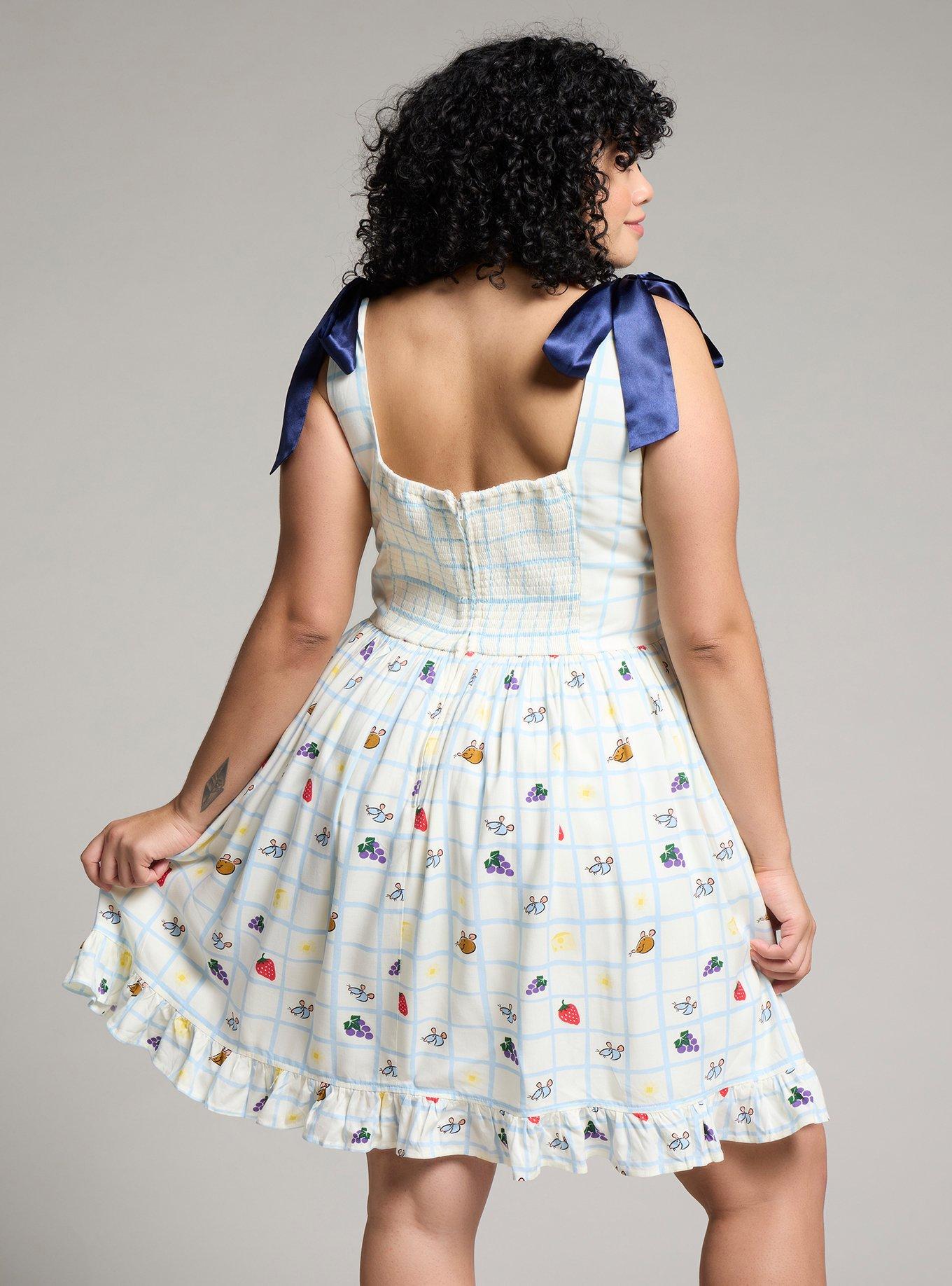 Her Universe Disney Pixar Ratatouille Food Gingham Plus Size Tank Dress, CREAM, alternate