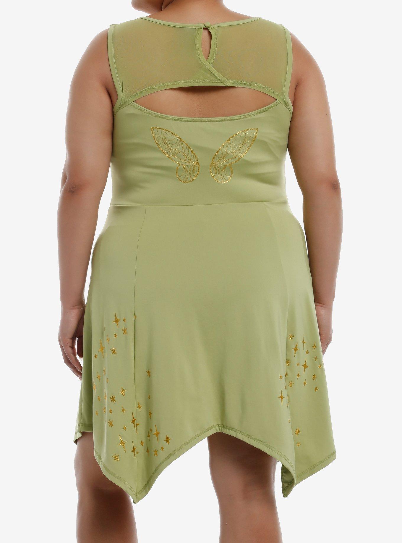 Her Universe Disney Peter Pan Tinker Bell Athletic Dress Plus Size Her Universe Exclusive, GREEN  YELLOW, alternate