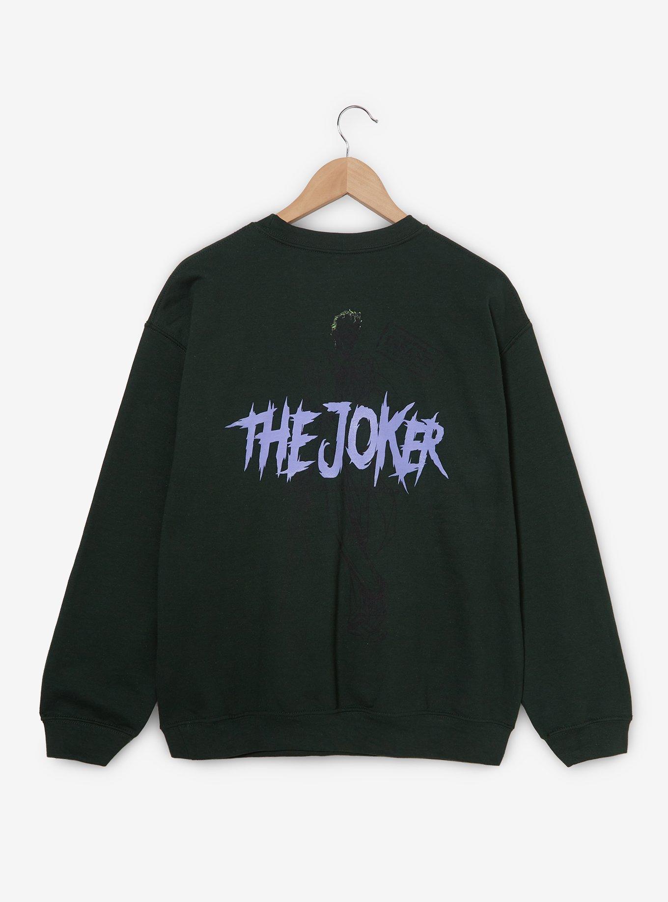 DC Comics Batman The Joker Arkham Crewneck - BoxLunch Exclusive, MILITARY GREEN, alternate