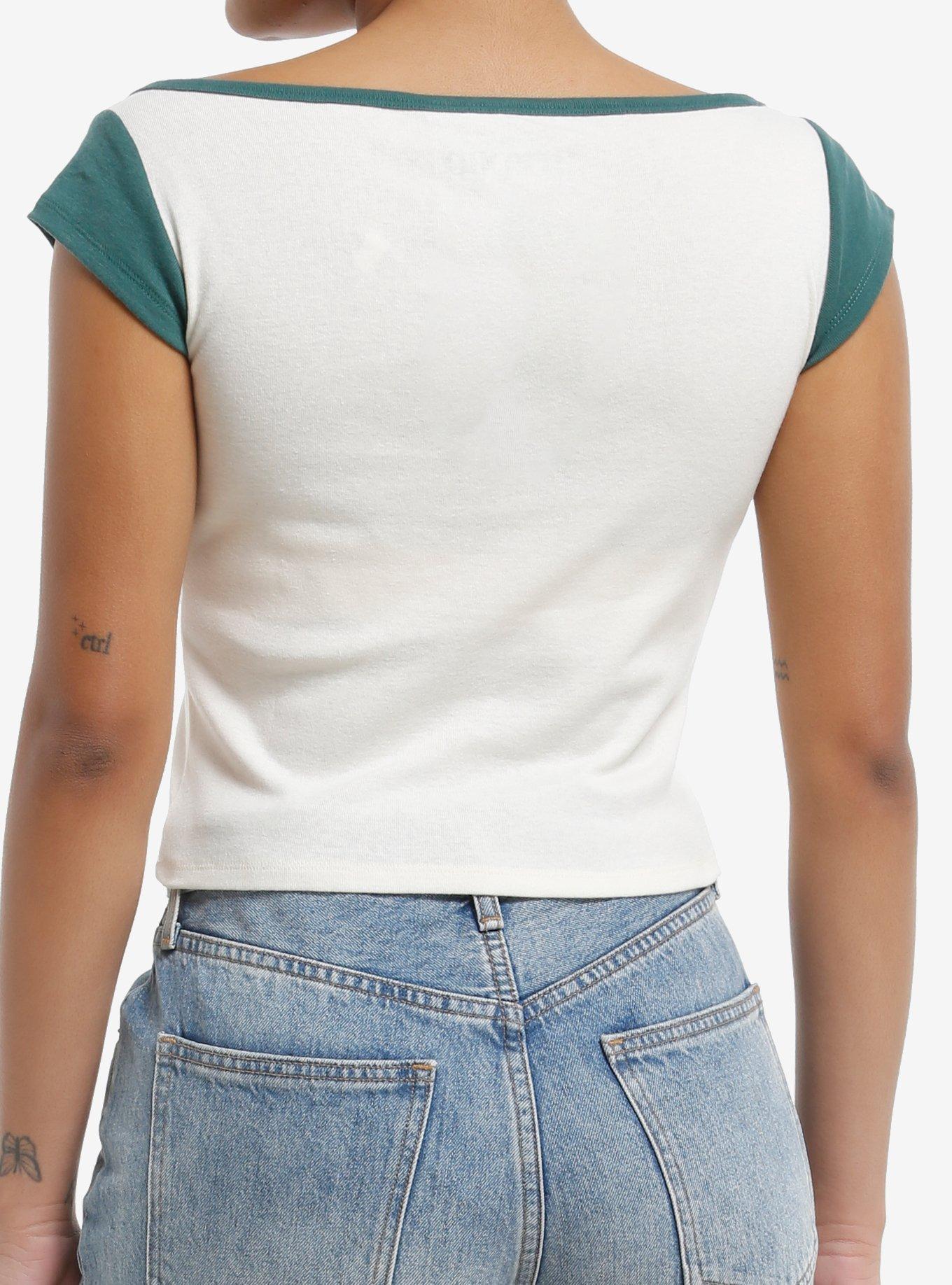 Her Universe Studio Ghibli® My Neighbor Totoro Boatneck Girls Raglan Top, GREEN, alternate