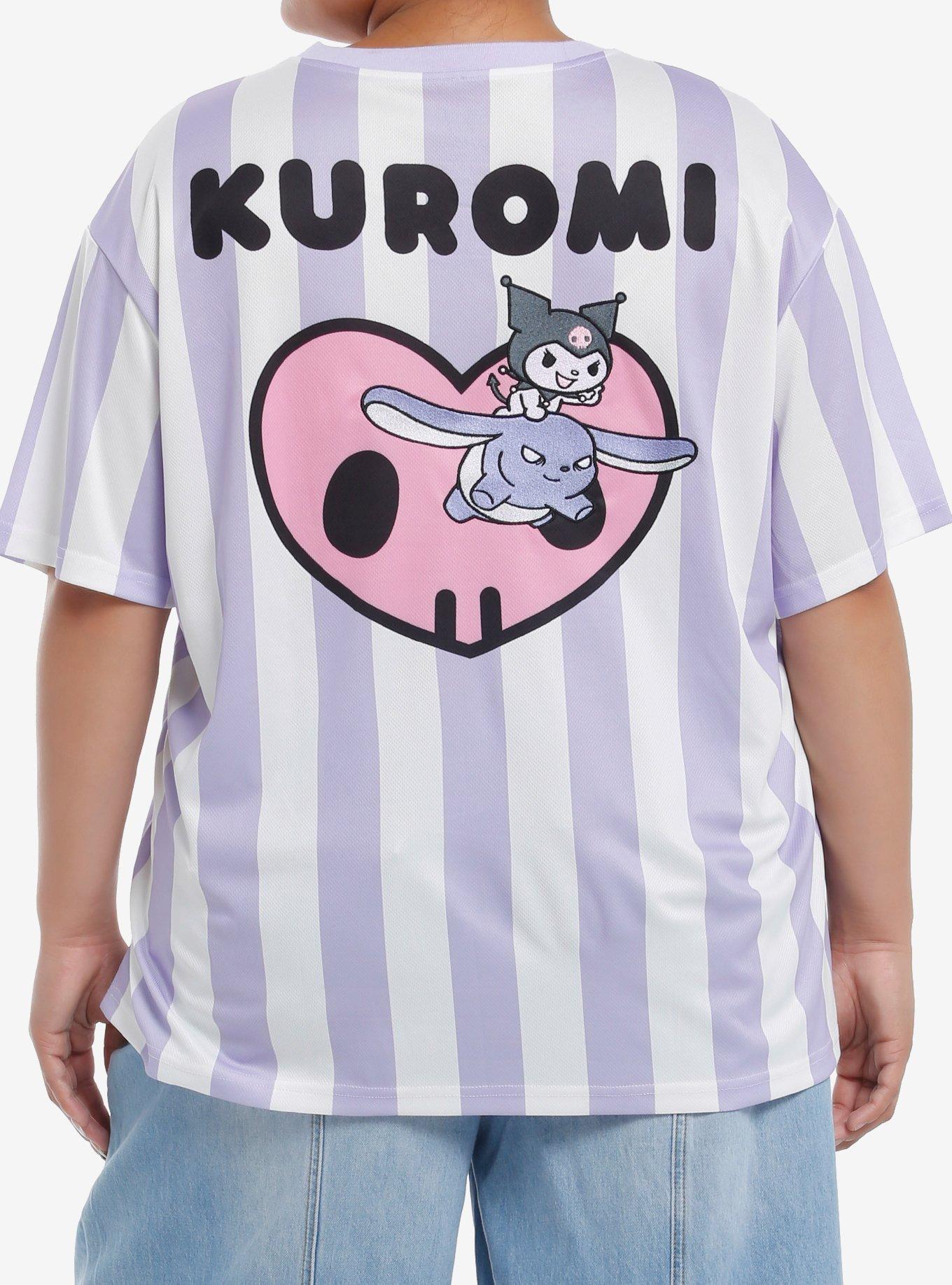 Kuromi Stripe Girls Soccer Jersey Plus Size, , hi-res