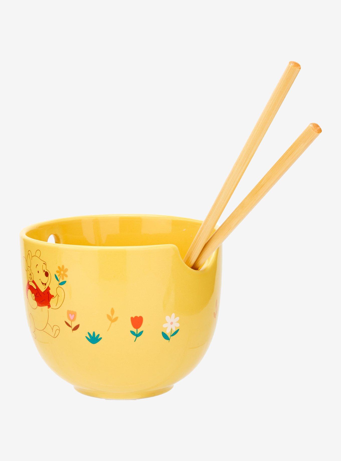 Disney Winnie the Pooh Floral Piglet & Pooh Bear Ramen Bowl with Chopsticks, , hi-res