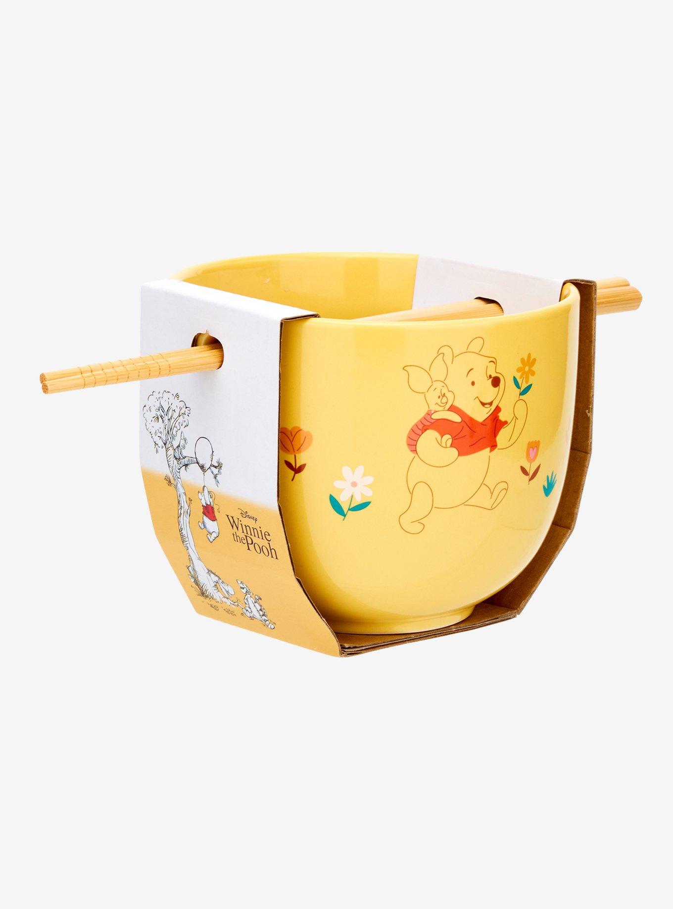 Disney Winnie the Pooh Floral Piglet & Pooh Bear Ramen Bowl with Chopsticks, , alternate