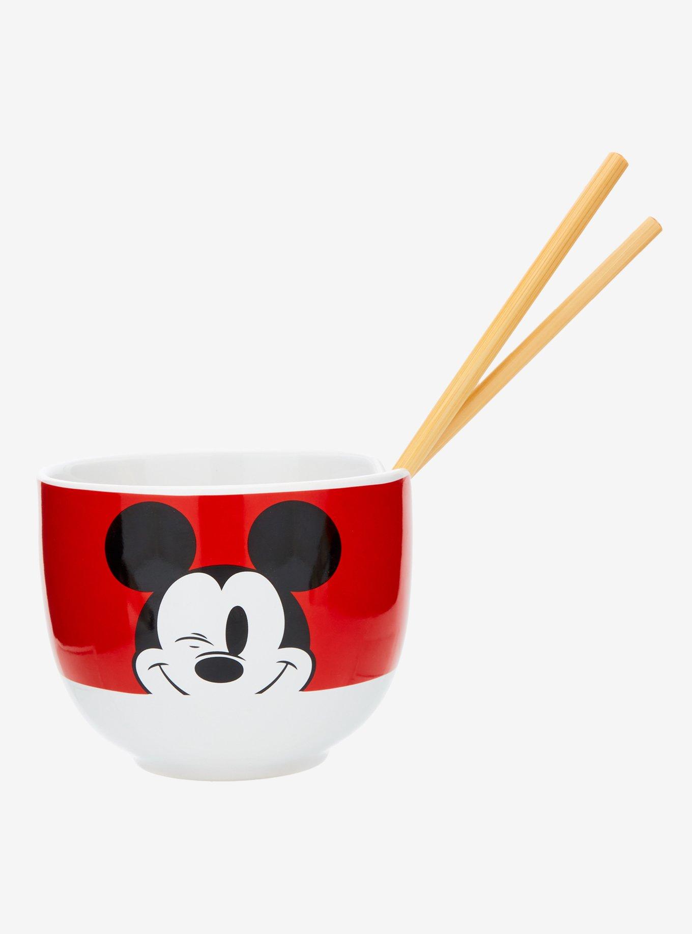 Disney Mickey Mouse Red Ramen Bowl with Chopsticks, , hi-res