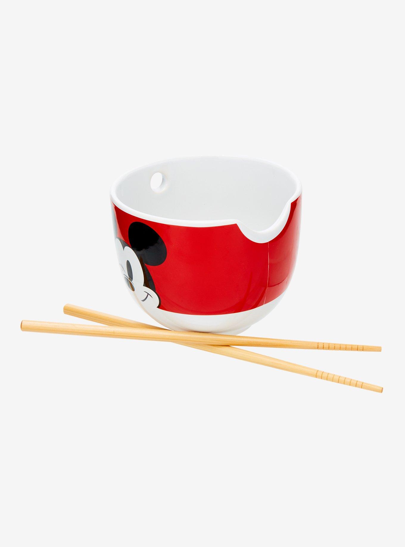 Disney Mickey Mouse Red Ramen Bowl with Chopsticks, , alternate