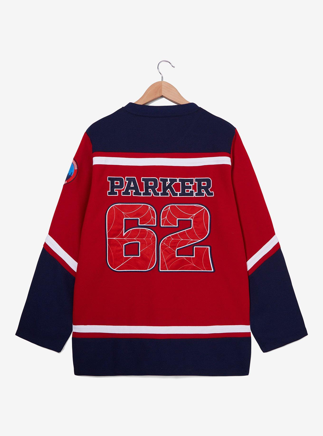 Marvel Spider-Man Embroidered Hockey Jersey &mdash; BoxLunch Exclusive, RED, alternate