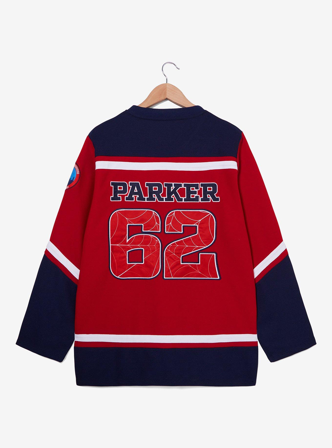 Marvel Spider-Man Embroidered Hockey Jersey — BoxLunch Exclusive, RED, alternate