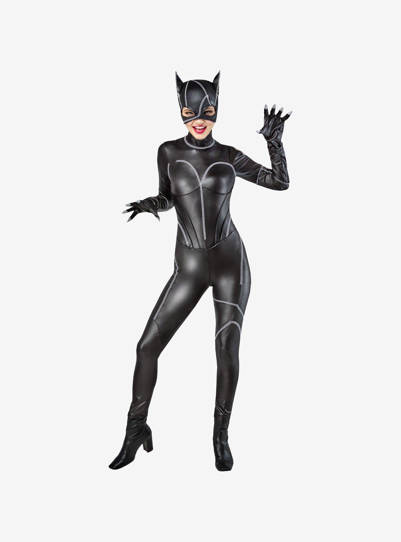 DC Comics Catwoman Adult Costume with Mask, BLACK, alternate