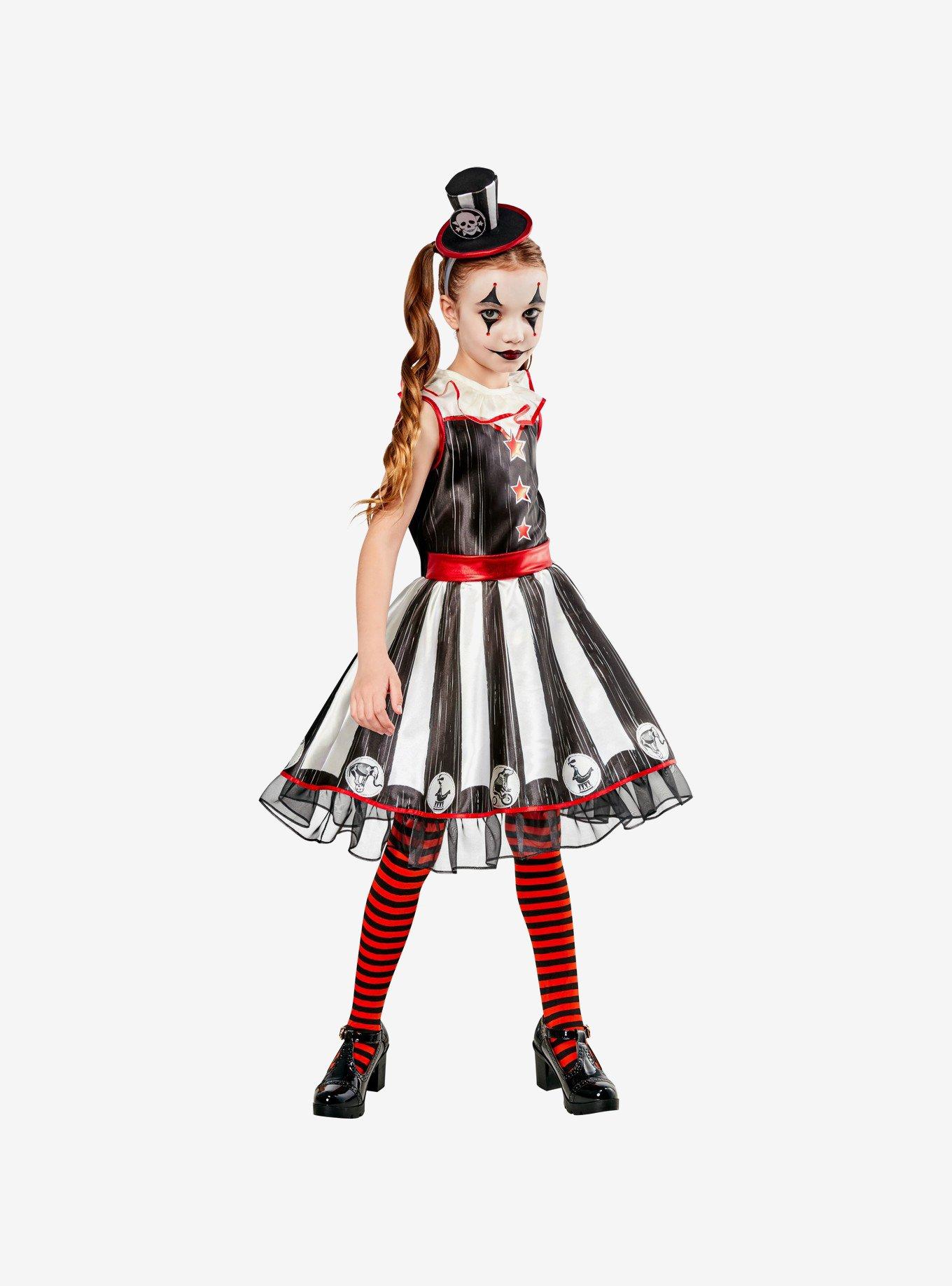 Vintage Silly Stripe Circus Clown Youth Costume, BLACK, alternate