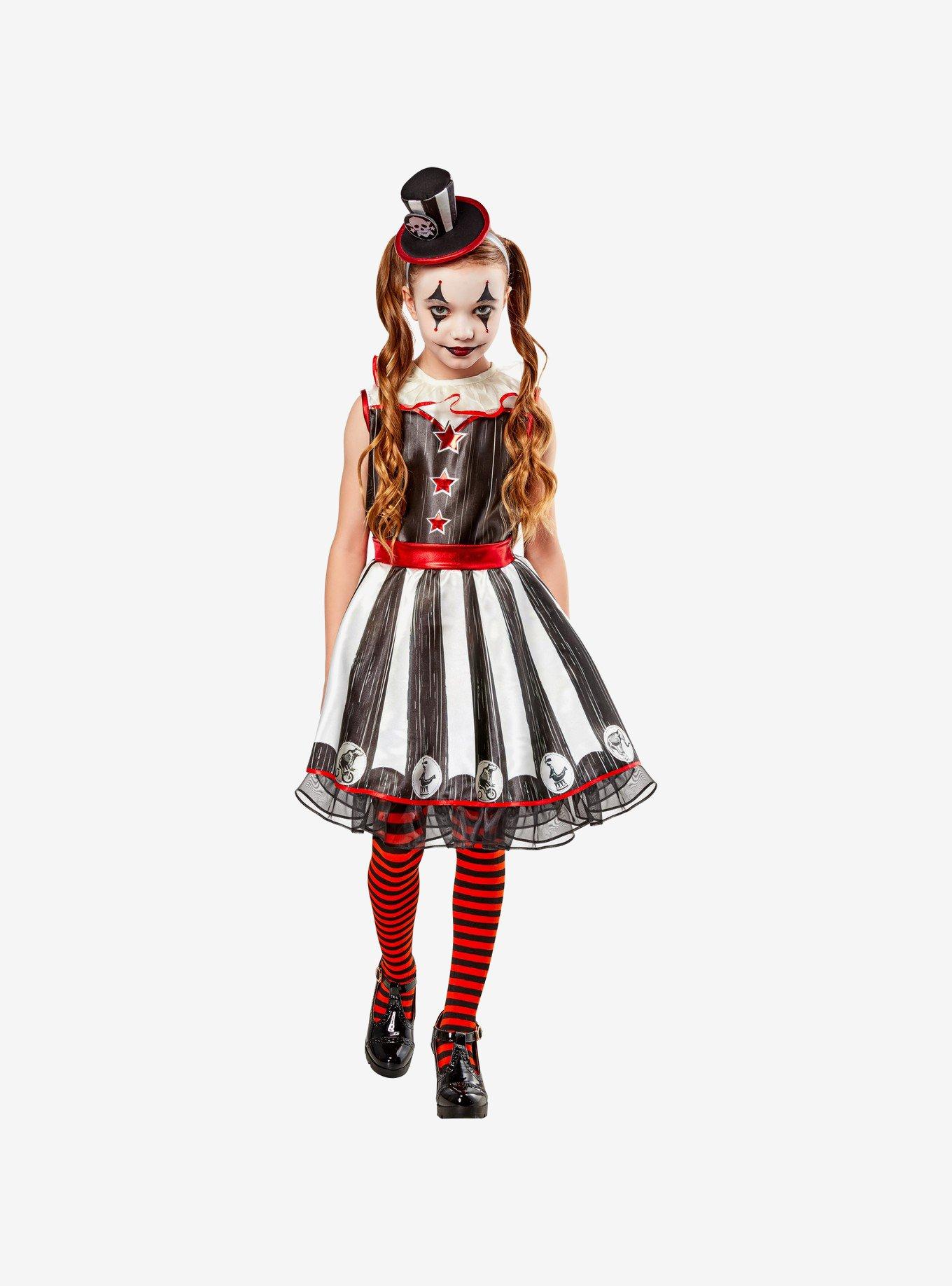 Vintage Silly Stripe Circus Clown Youth Costume, BLACK, alternate