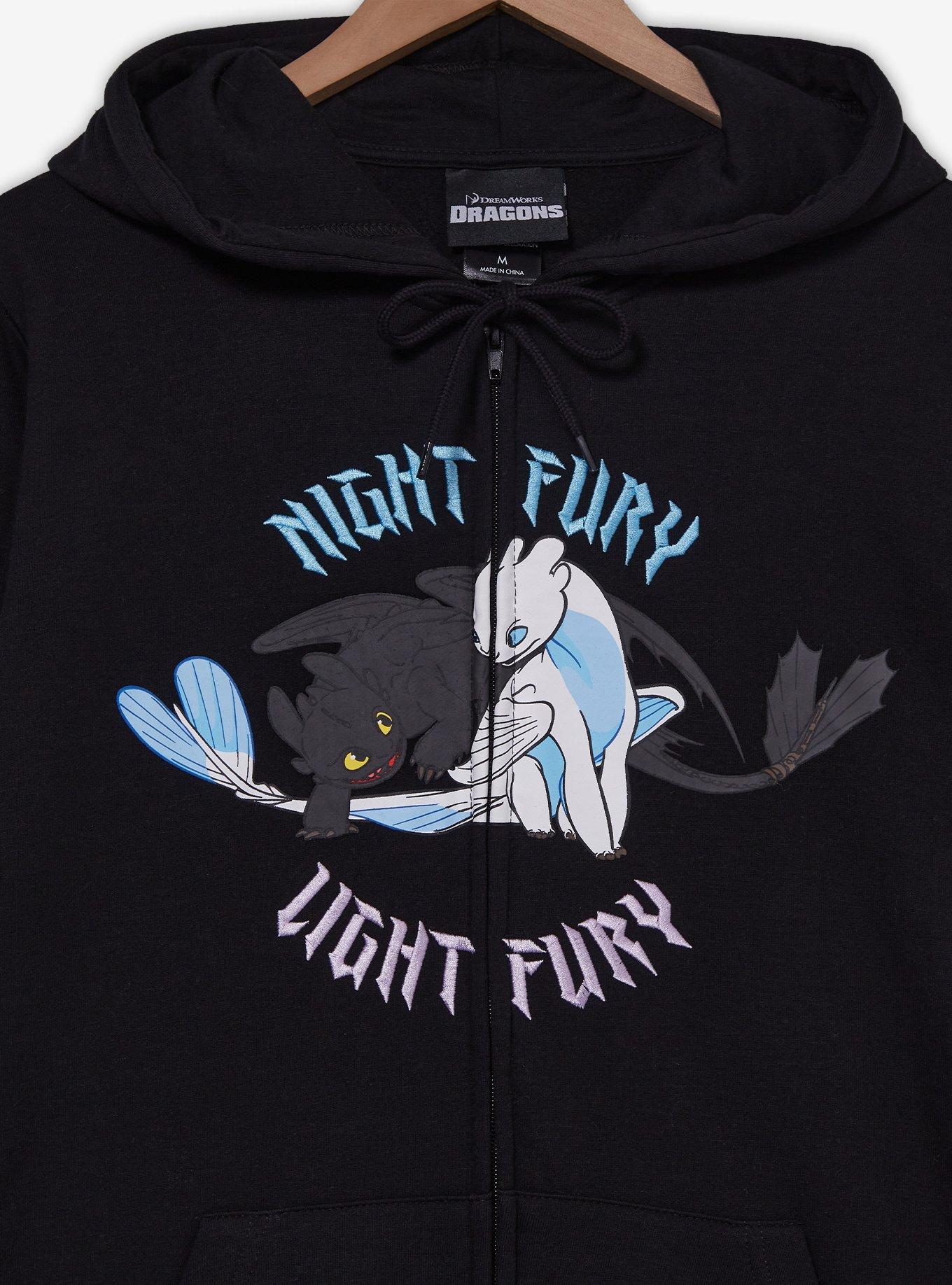 DreamWorks How to Train Your Dragon Toothless & Light Fury Zip Hoodie — BoxLunch Exclusive, , hi-res