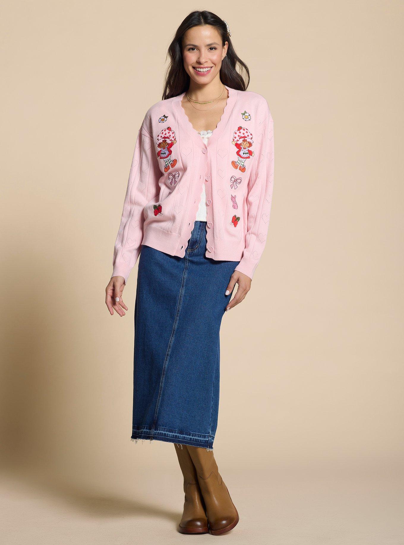 Strawberry Shortcake Pointelle Women's Cardigan &mdash; BoxLunch Exclusive, , hi-res