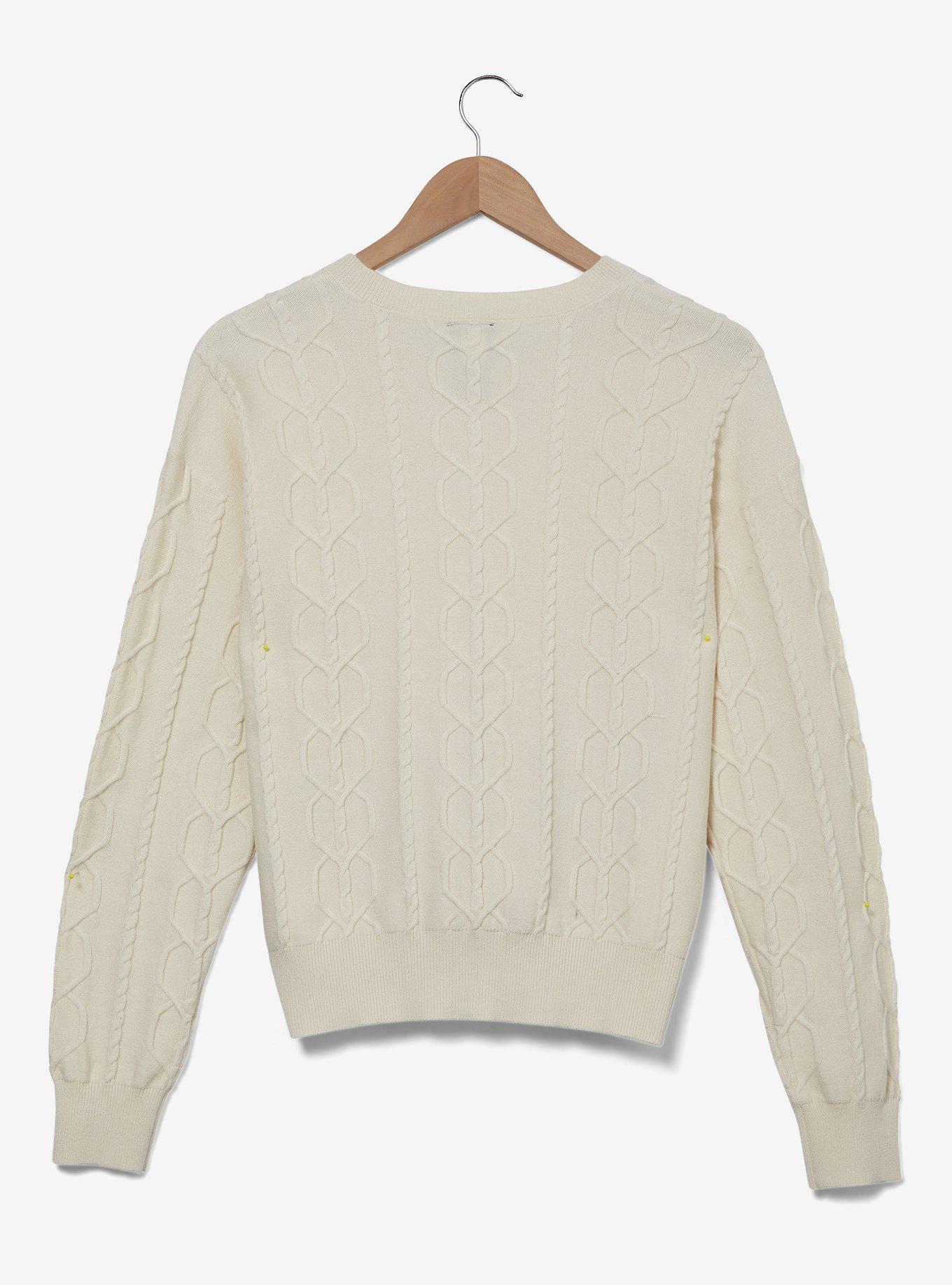 Disney Minnie Mouse Bow Heart Women's Cable Knit Cardigan - BoxLunch Exclusive, CREAM, alternate