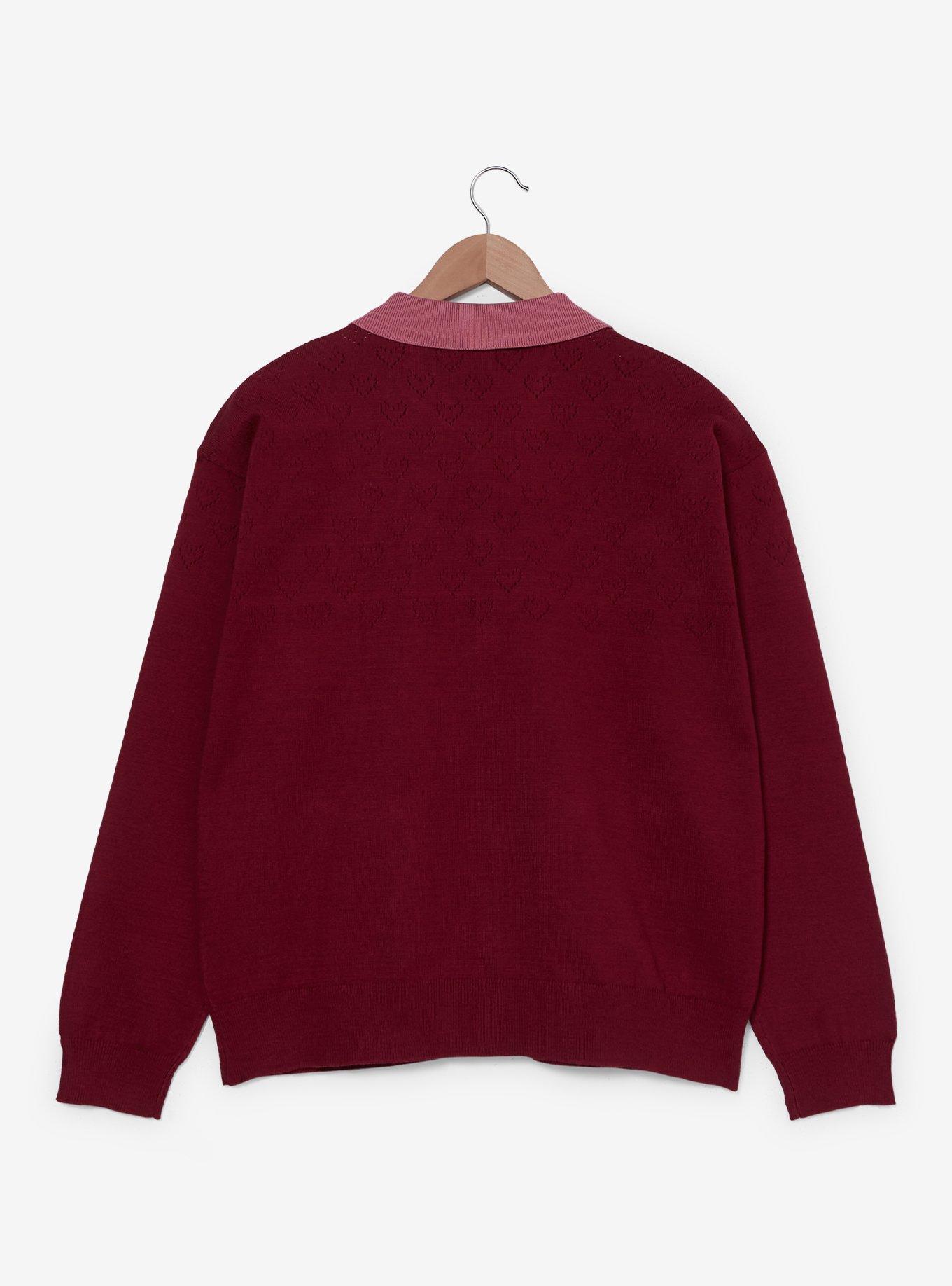 Peanuts Snoopy & Woodstock Heart Lace Women's Plus Size Cardigan &mdash; BoxLunch Exclusive, MAGENTA, alternate