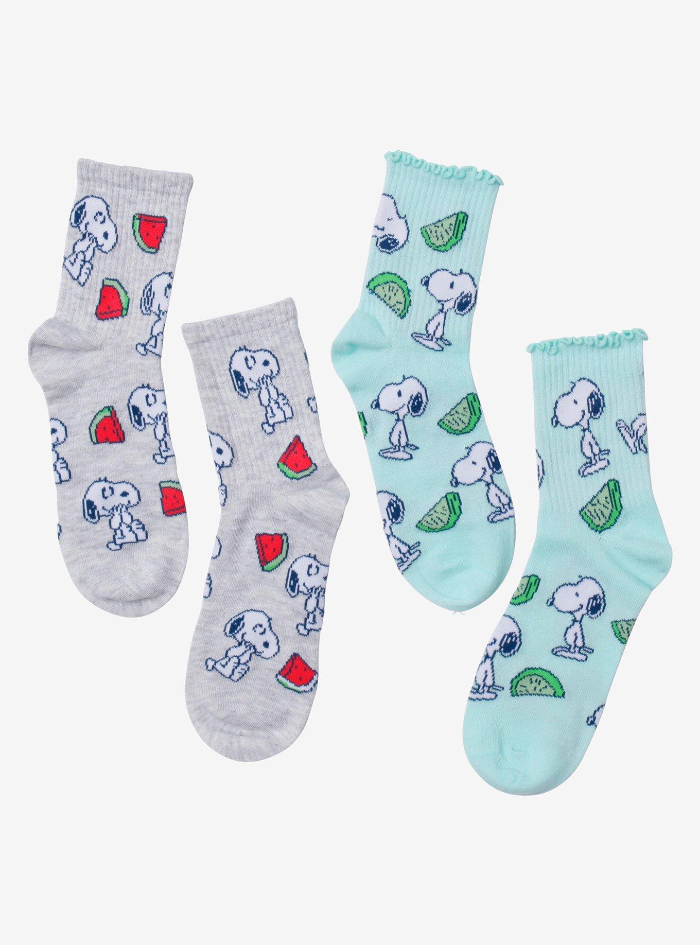 Peanuts Snoopy Fruits Crew Socks 2 Pair, , hi-res