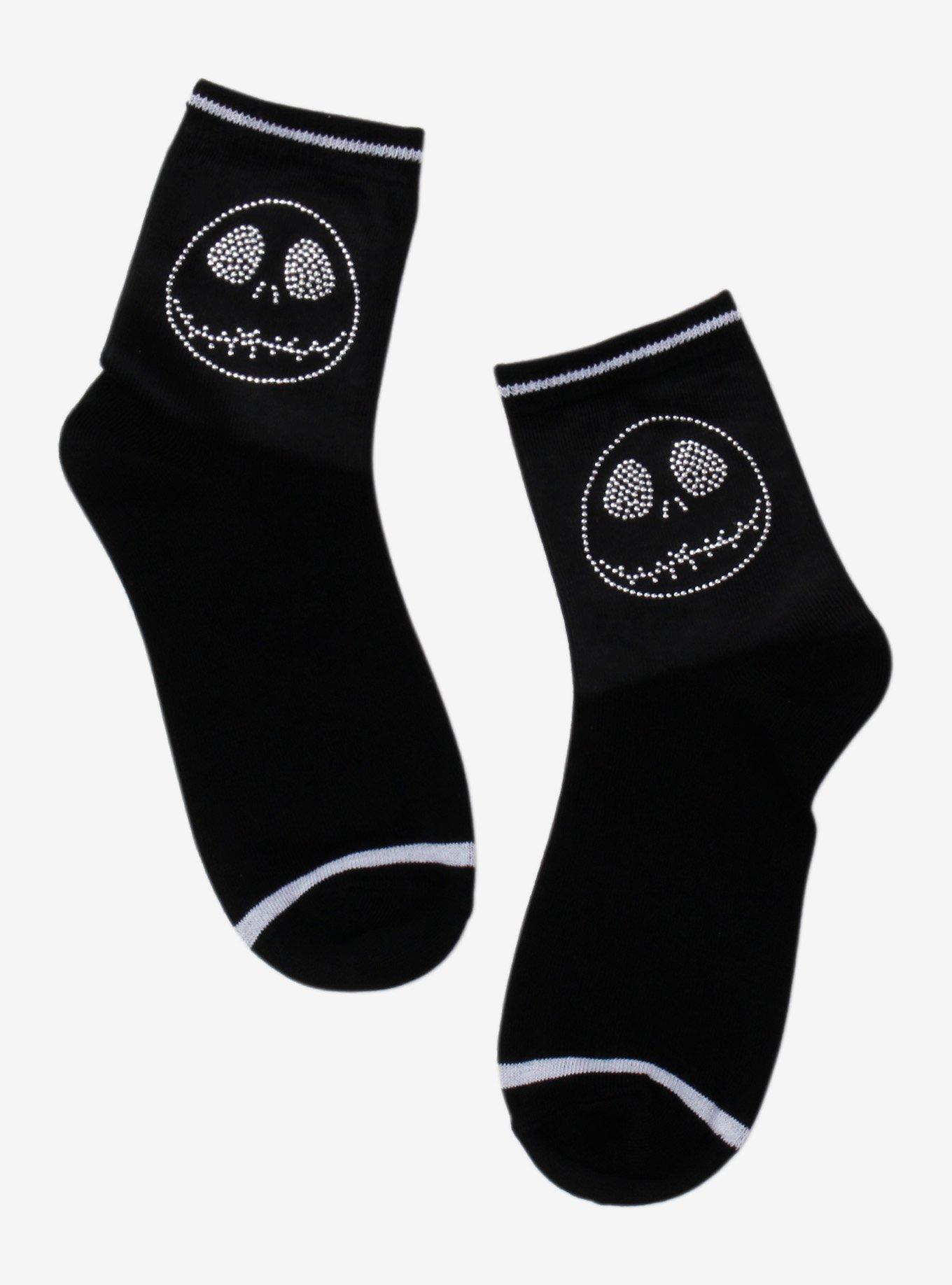 The Nightmare Before Christmas Jack Rhinestone Crew Socks, , hi-res