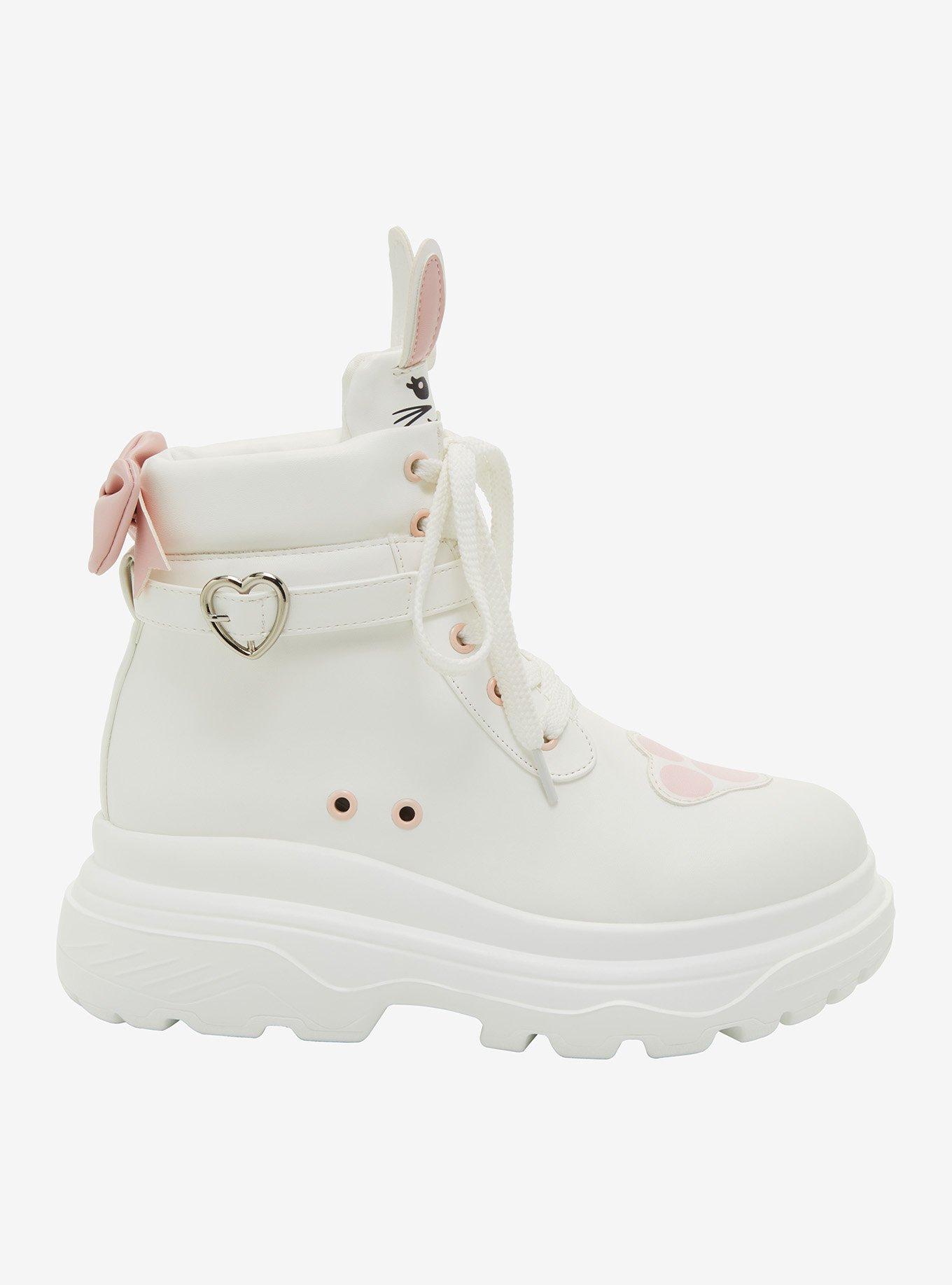 White Bunny Chunky Hi-Top Sneakers, , hi-res