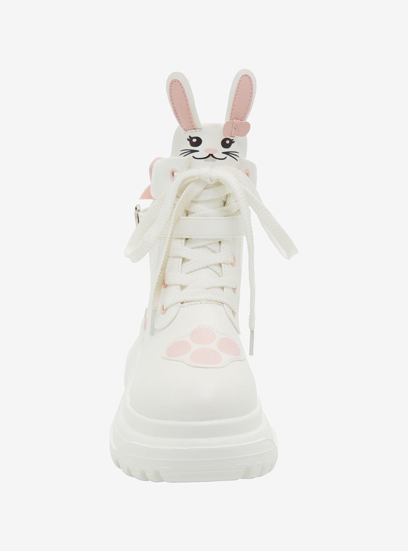 White Bunny Chunky Hi-Top Sneakers, MULTI, alternate