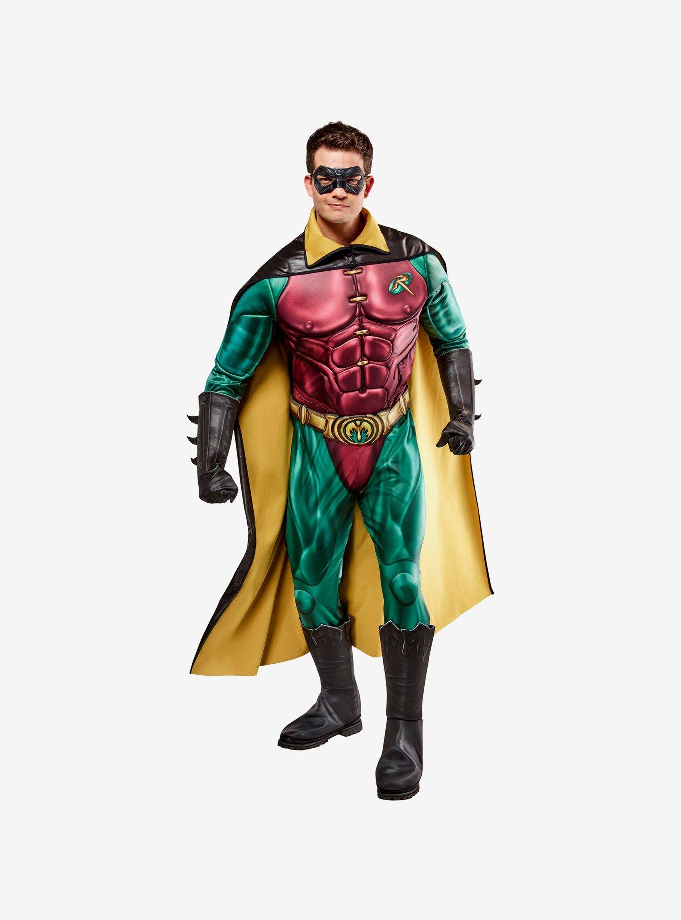 DC Comics Batman Forever Deluxe Robin Adult Costume, BLACK, alternate