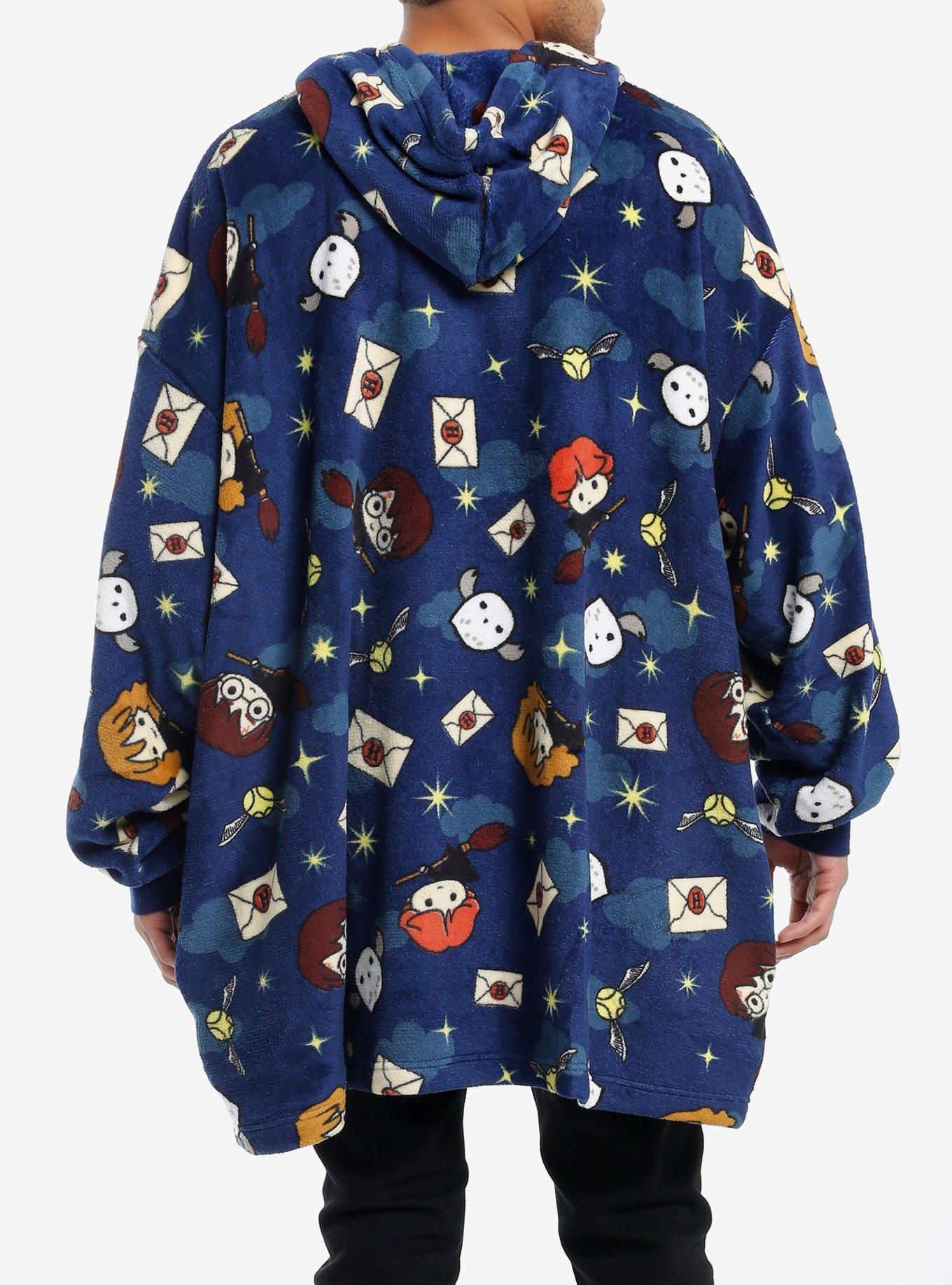 Harry Potter Chibi Characters Fuzzy Oversized Hoodie, , alternate