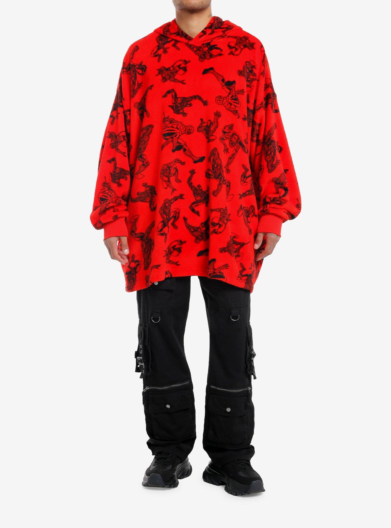Marvel Spider-Man Poses Fuzzy Oversized Hoodie, , alternate