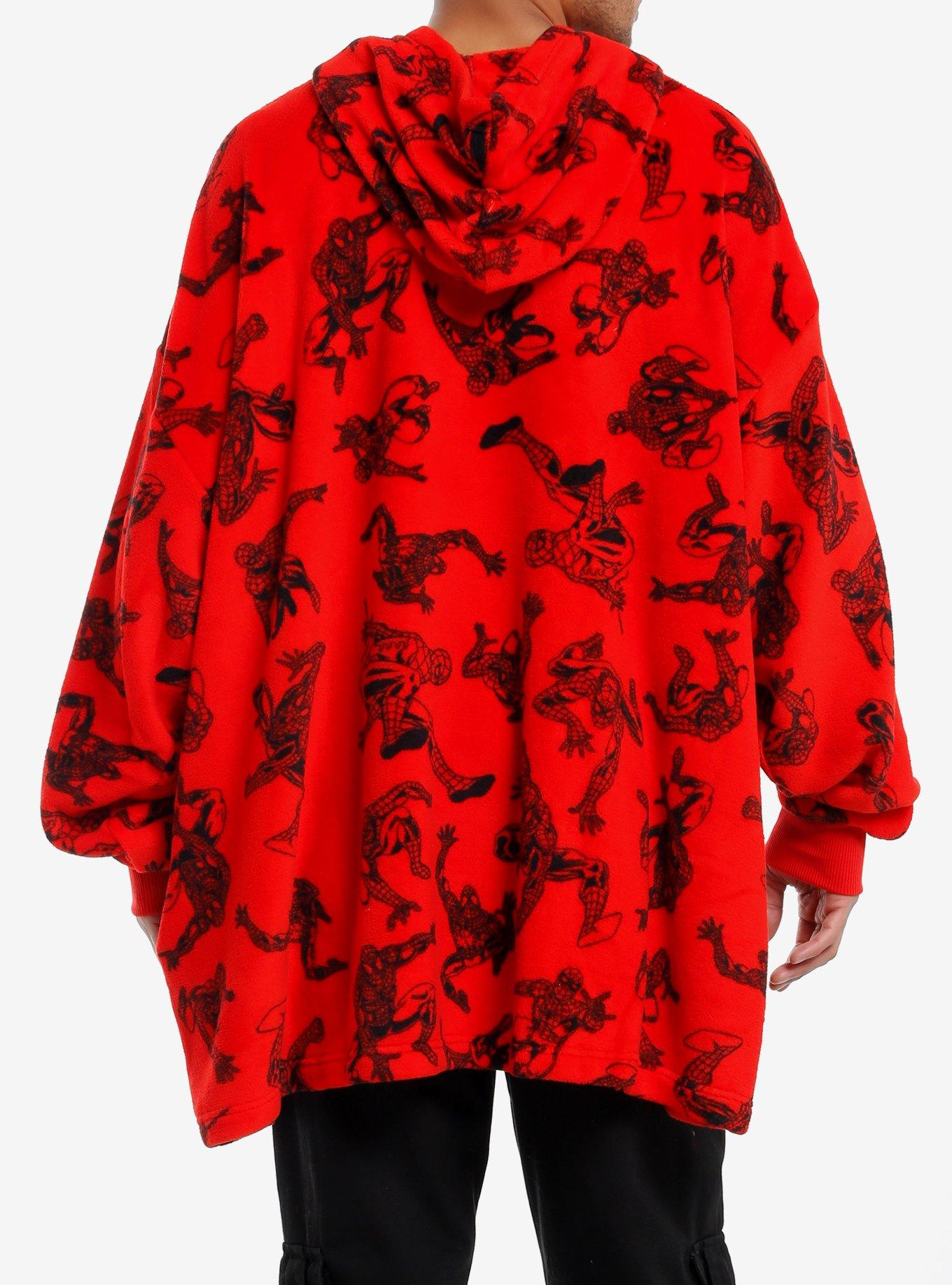 Marvel Spider-Man Poses Fuzzy Oversized Hoodie, , alternate