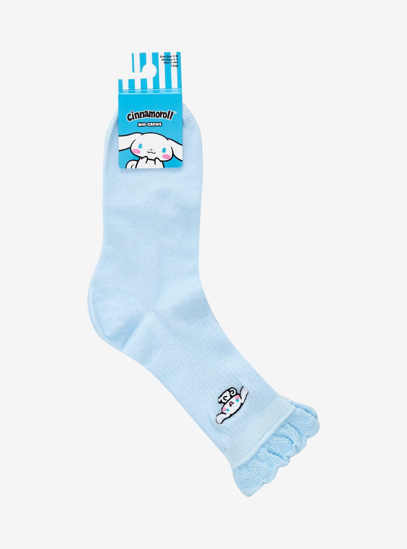 Cinnamoroll Scallop Ruffle Crew Socks, , alternate