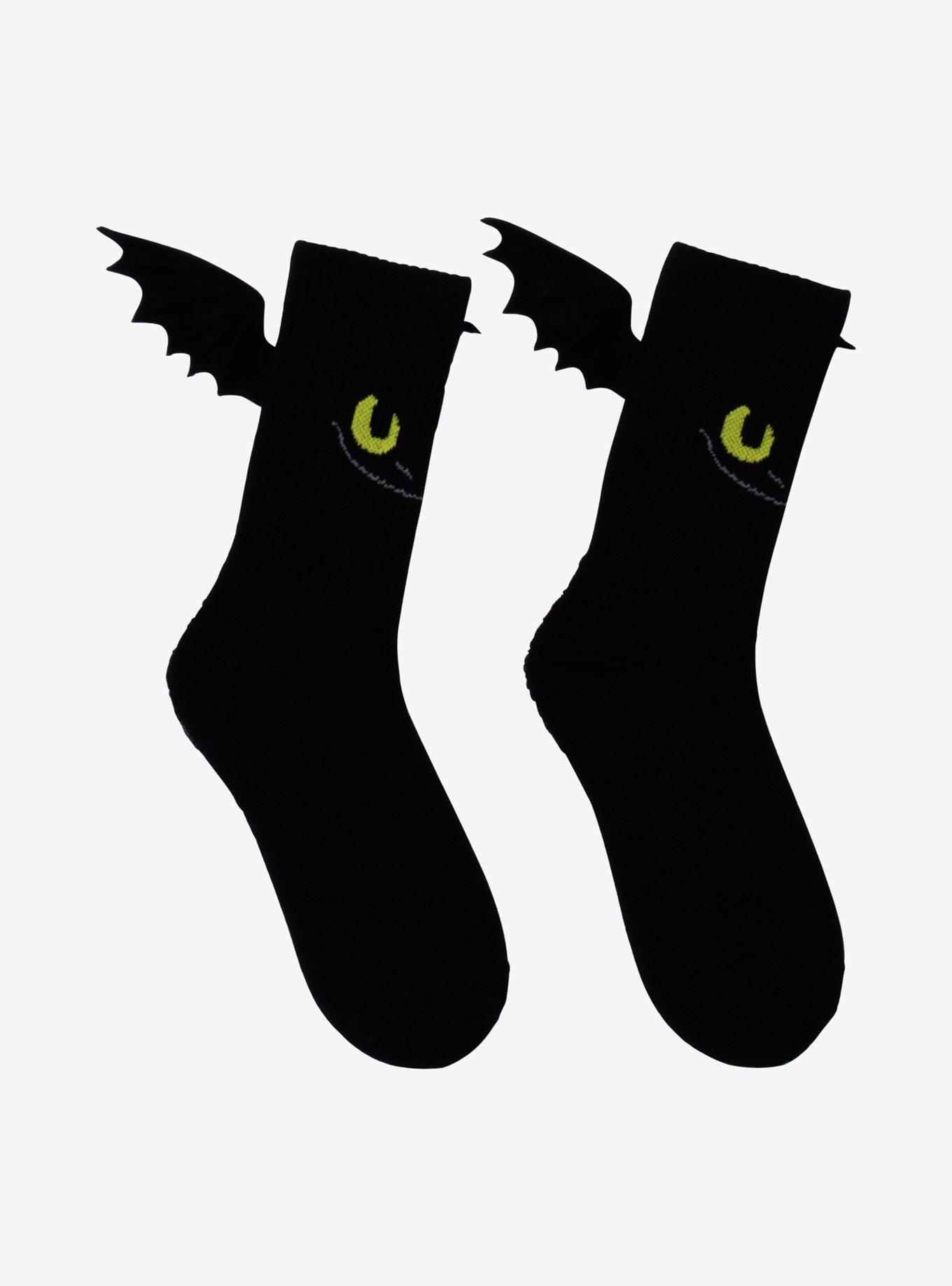 How To Train Your Dragon Toothless 3D Wings Crew Socks, , hi-res