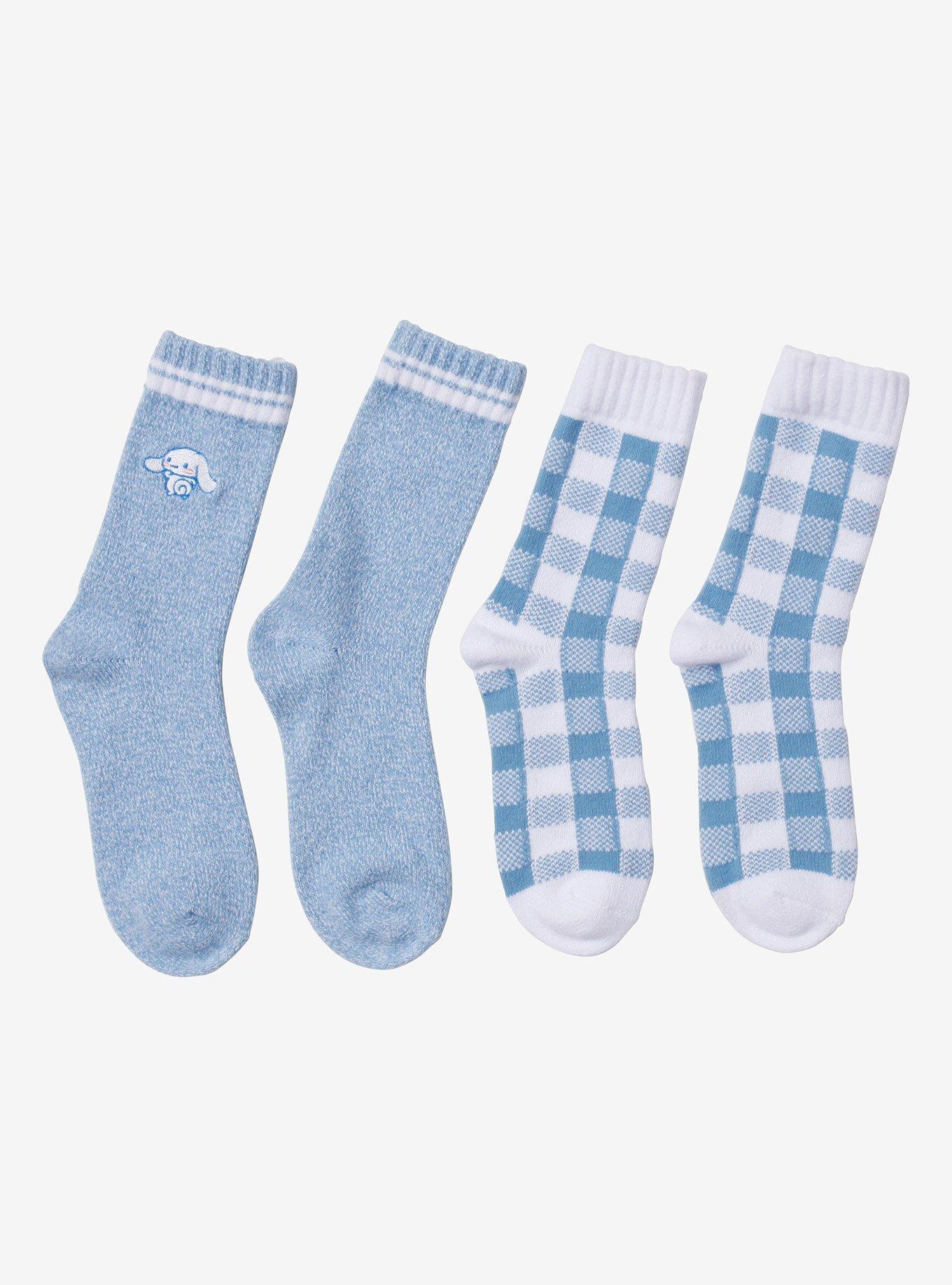 Cinnamoroll Blue Gingham Cozy Crew Socks 2 Pair, , hi-res