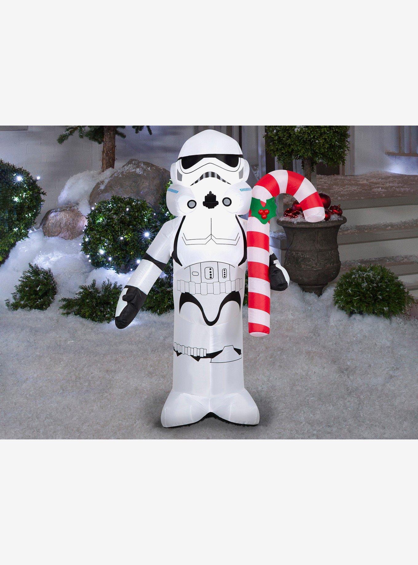 Star Wars Stormtrooper with Candy Cane Light-Up Inflatable Decor, , alternate