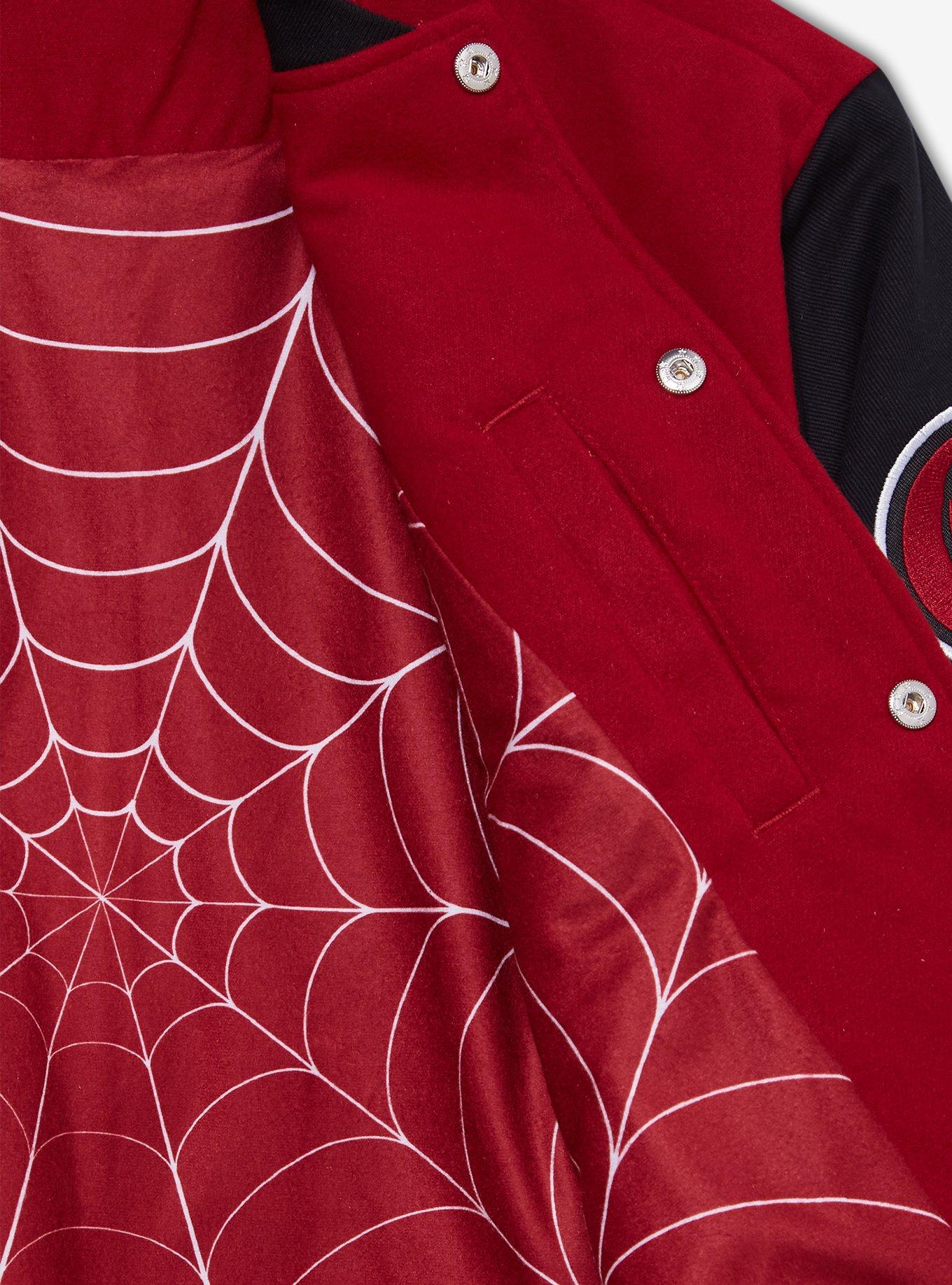 Marvel Spider-Man: Into the Spider-Verse Miles Morales Varsity Jacket - BoxLunch Exclusive, DARK RED, alternate