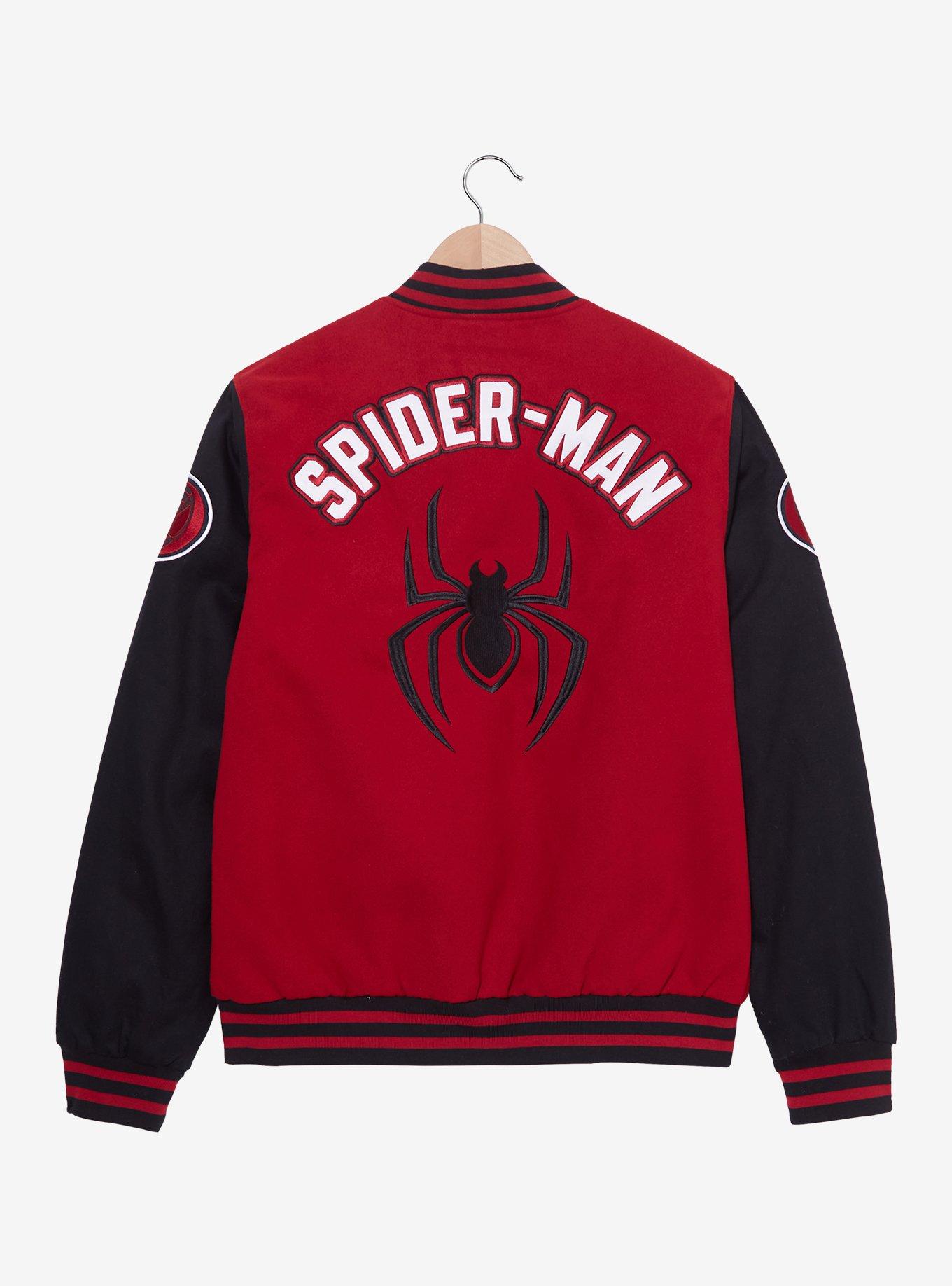 Marvel Spider-Man: Into the Spider-Verse Miles Morales Varsity Jacket - BoxLunch Exclusive, DARK RED, alternate