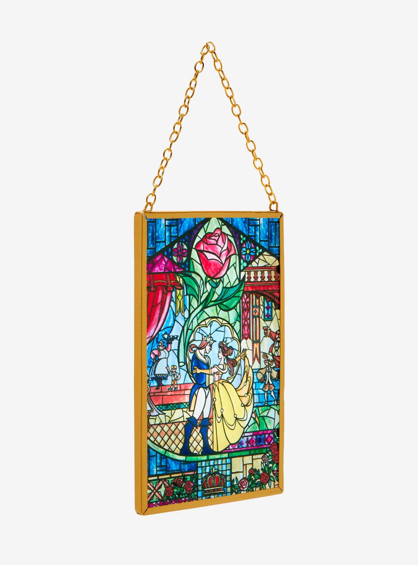 Disney Beauty and the Beast Stained Glass Scene Wall Hanging, , hi-res