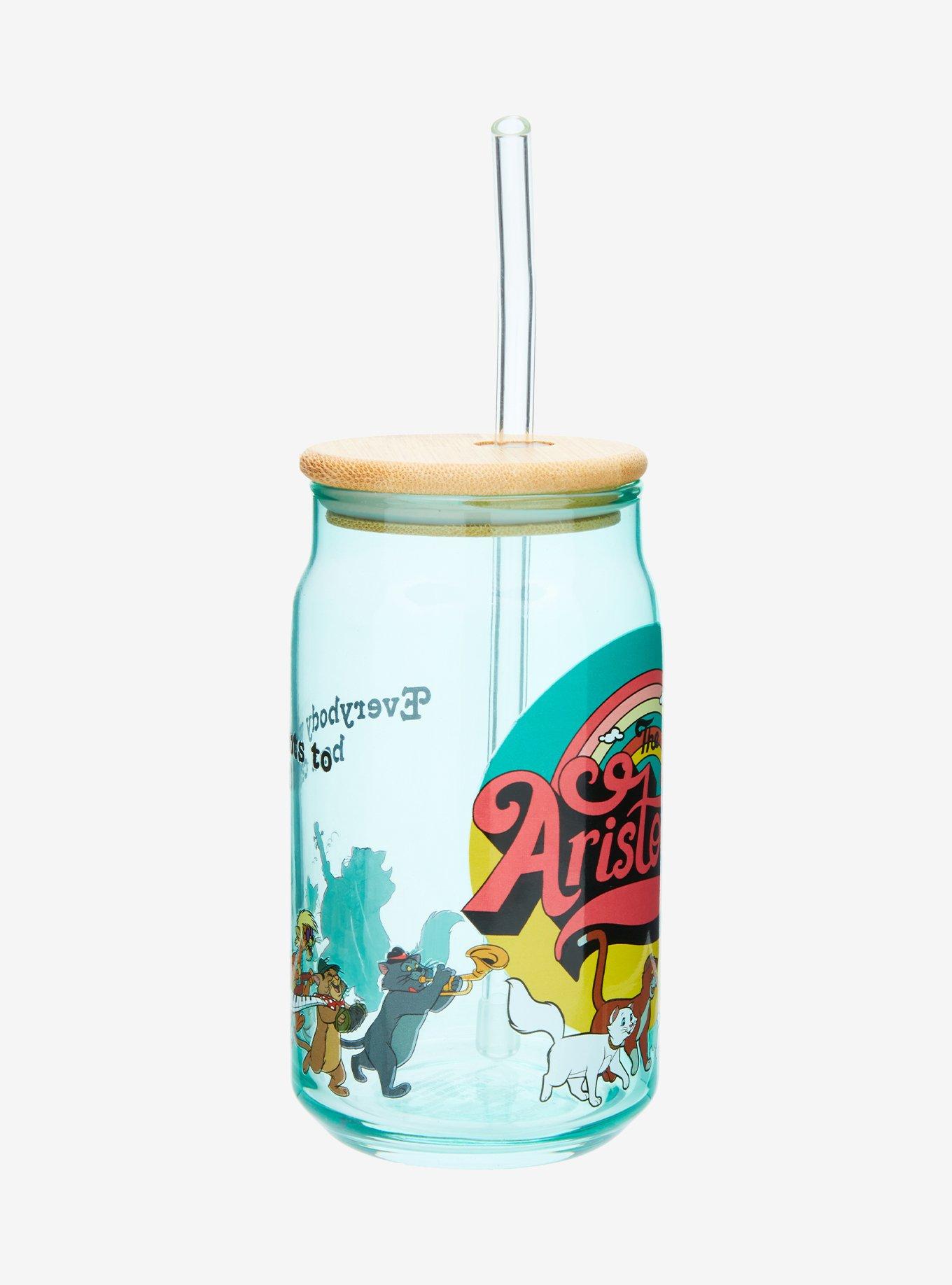 Disney The Aristocats Retro Glass Tumbler with Straw, , hi-res