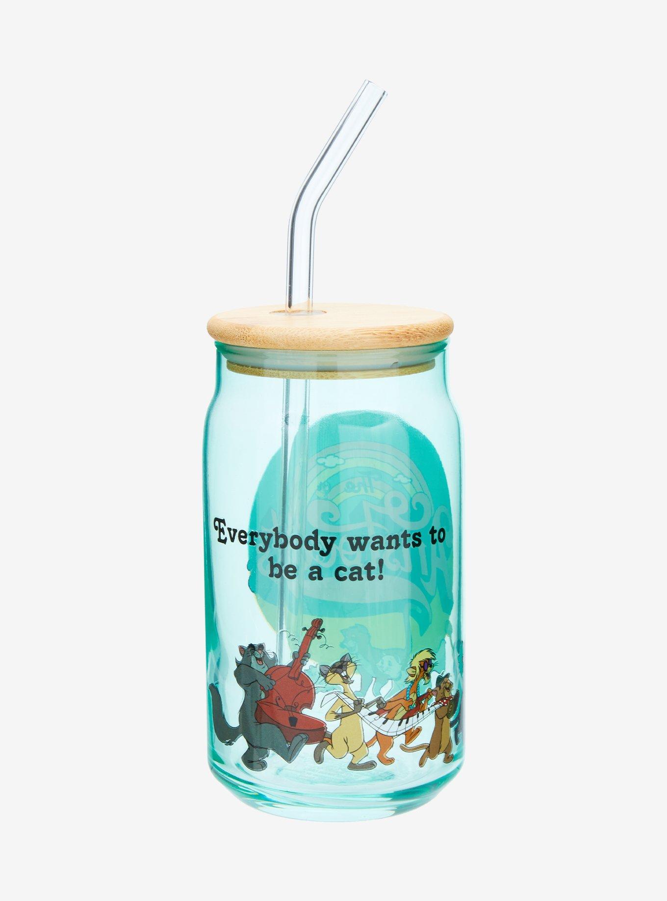 Disney The Aristocats Retro Glass Tumbler with Straw, , alternate