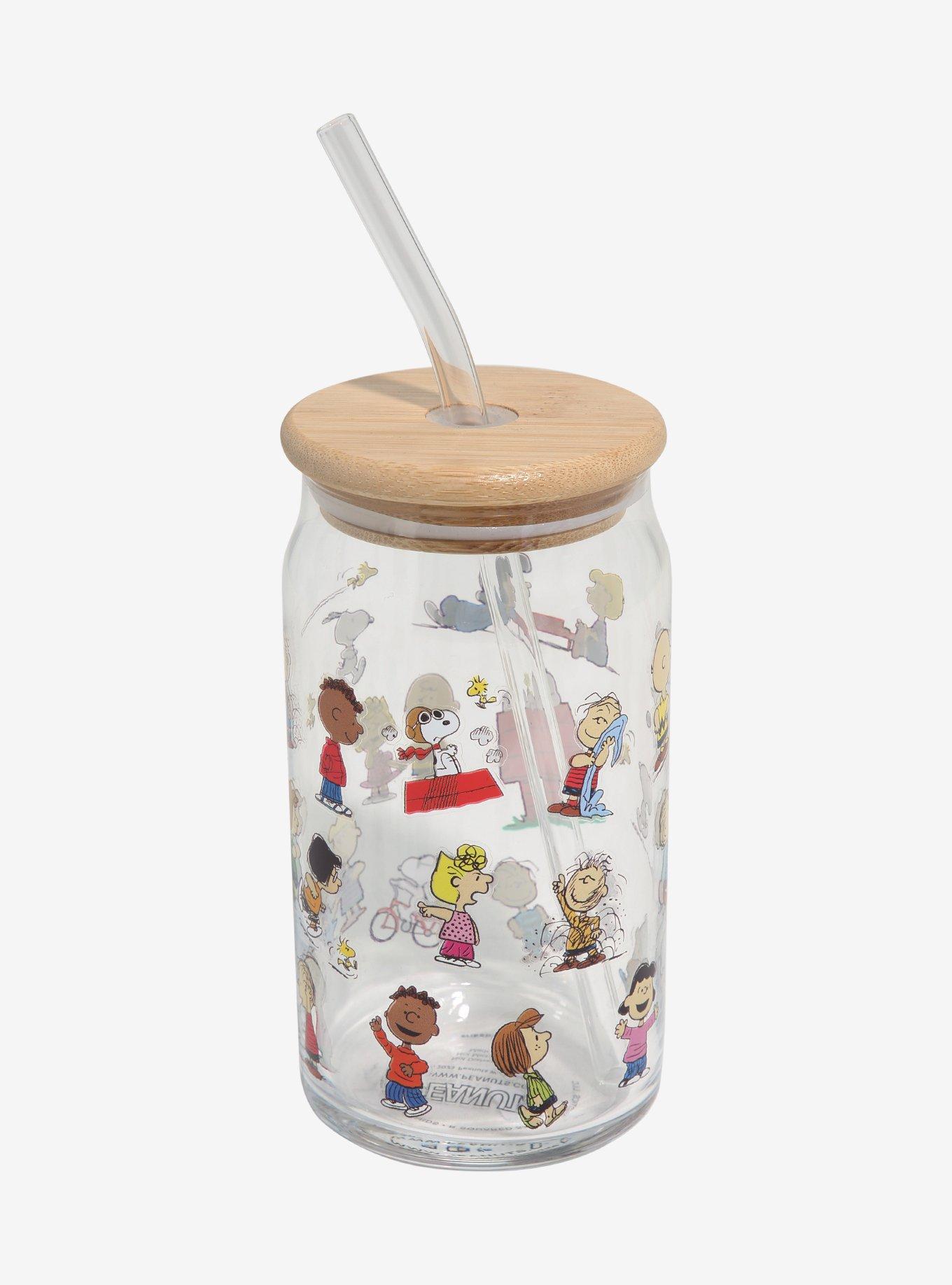 Peanuts Gang Glass Tumbler with Straw, , hi-res