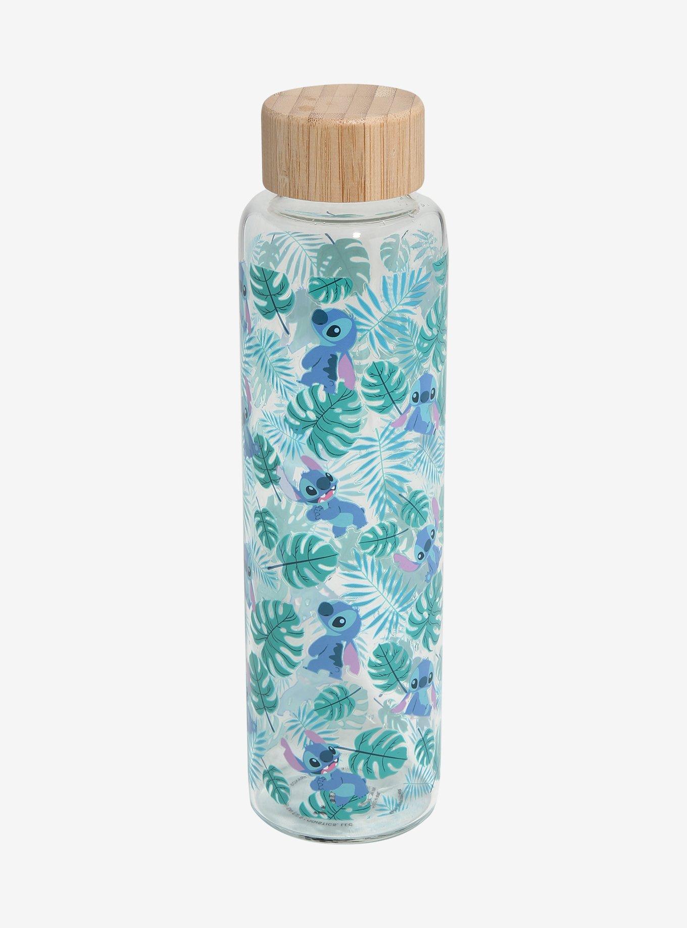 Disney Lilo & Stitch Palm Frond Stitch Glass Water Bottle, , hi-res