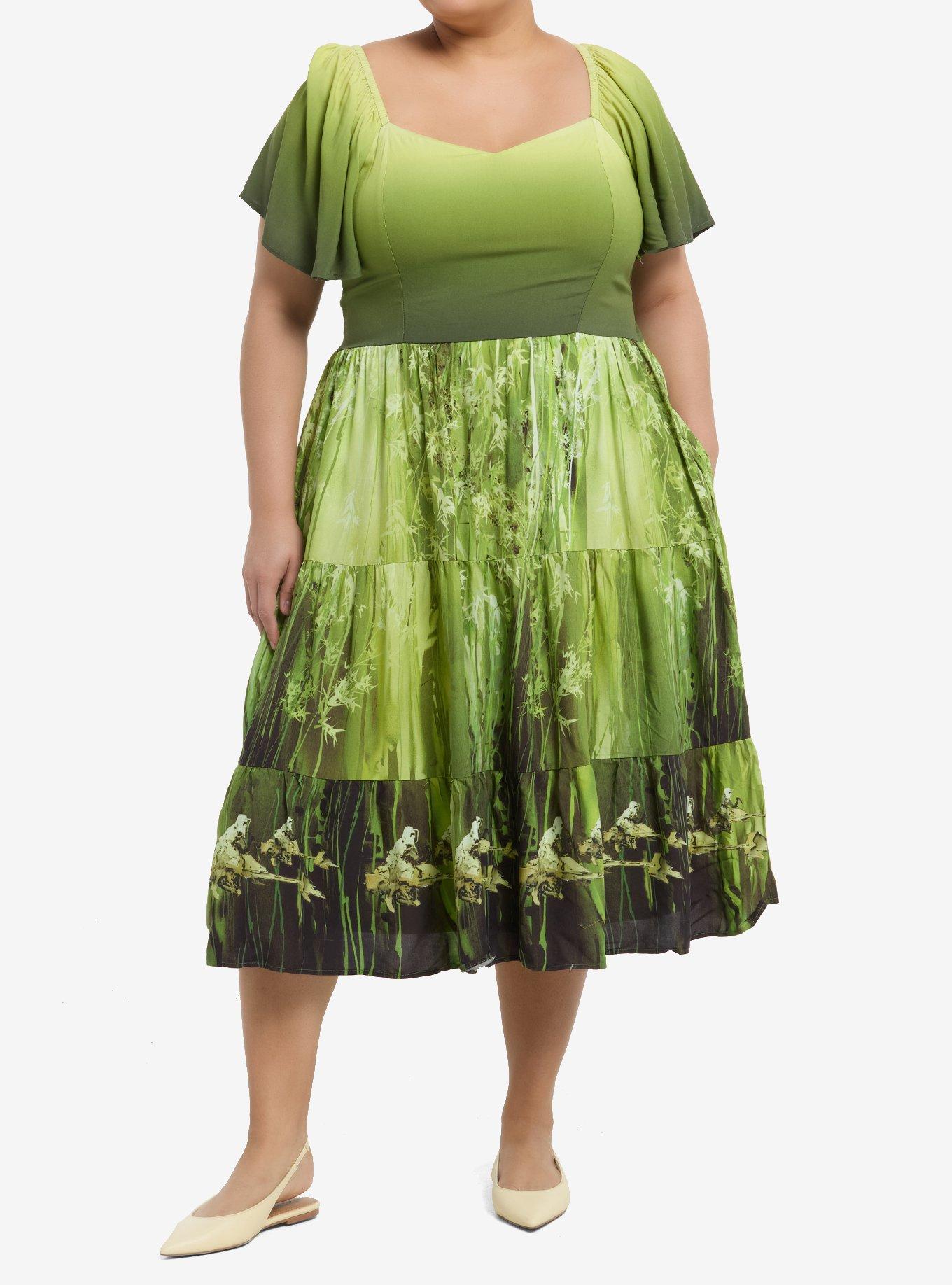 Her Universe Star Wars Endor Watercolor Dress Plus Size Her Universe Exclusive, MULTI, alternate