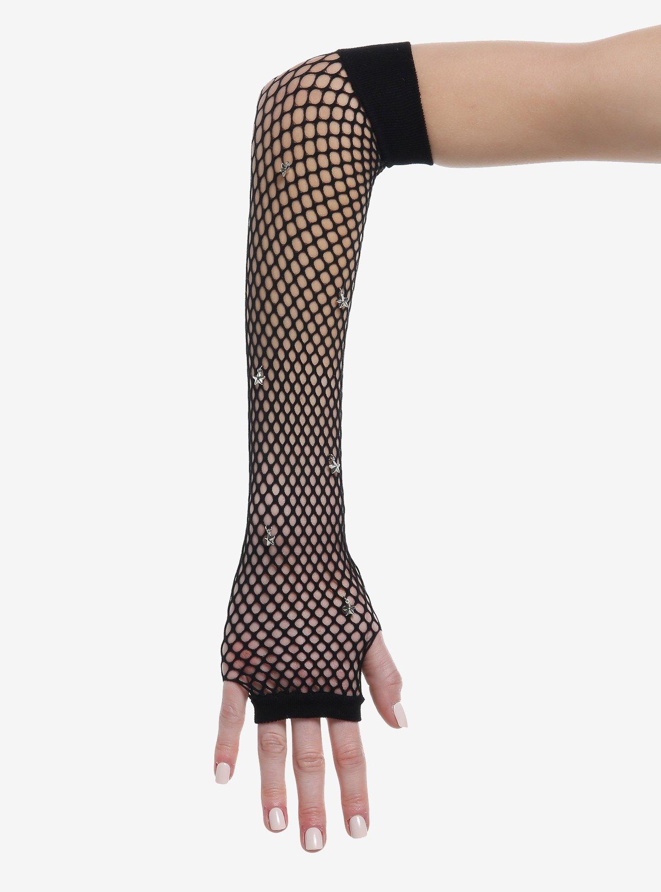 Star Charm Fishnet Arm Warmers, , hi-res