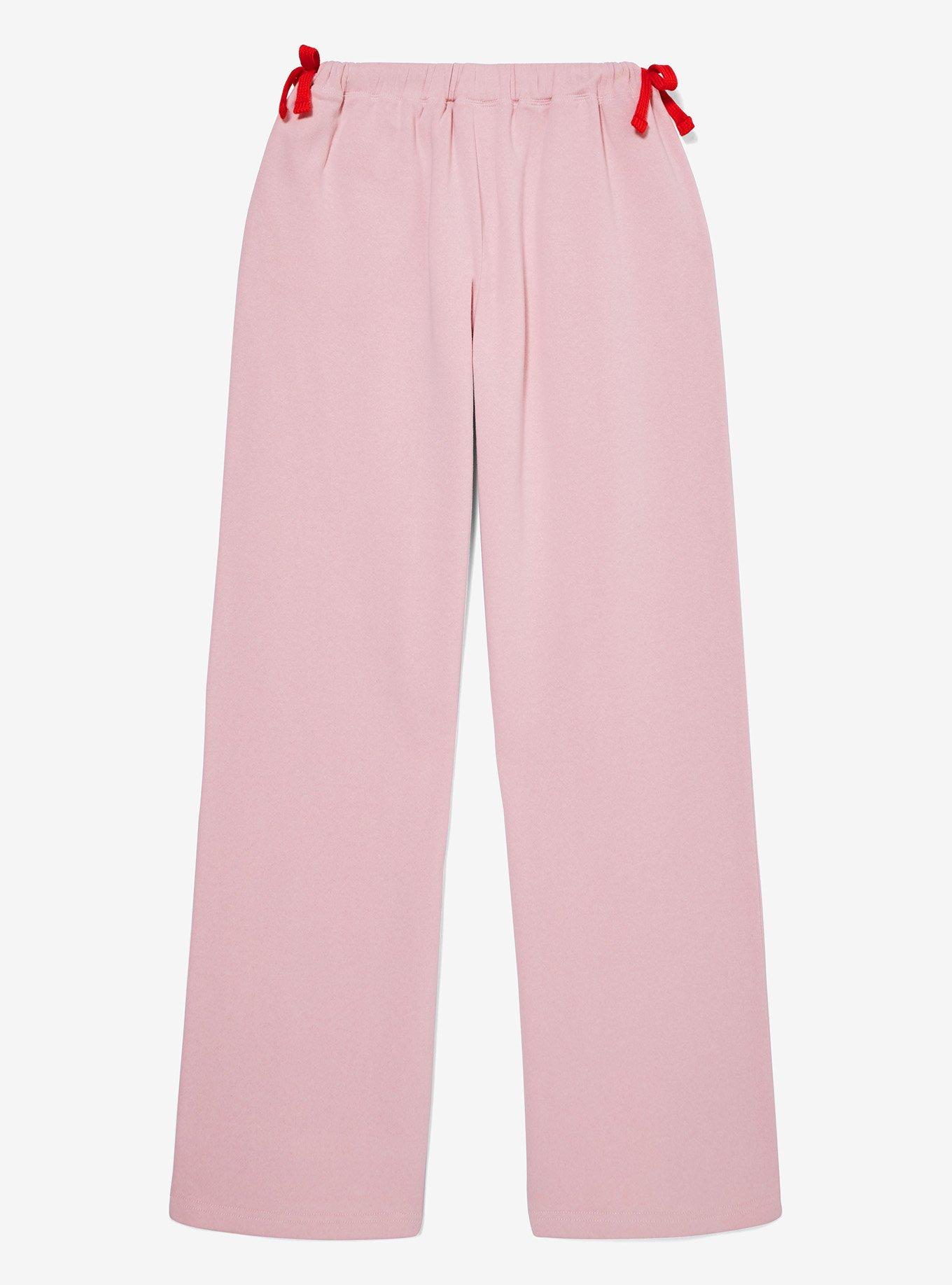 Strawberry Shortcake Strawberry Stripes Wide Leg Women's Sweatpants - BoxLunch Exclusive, PINK, alternate